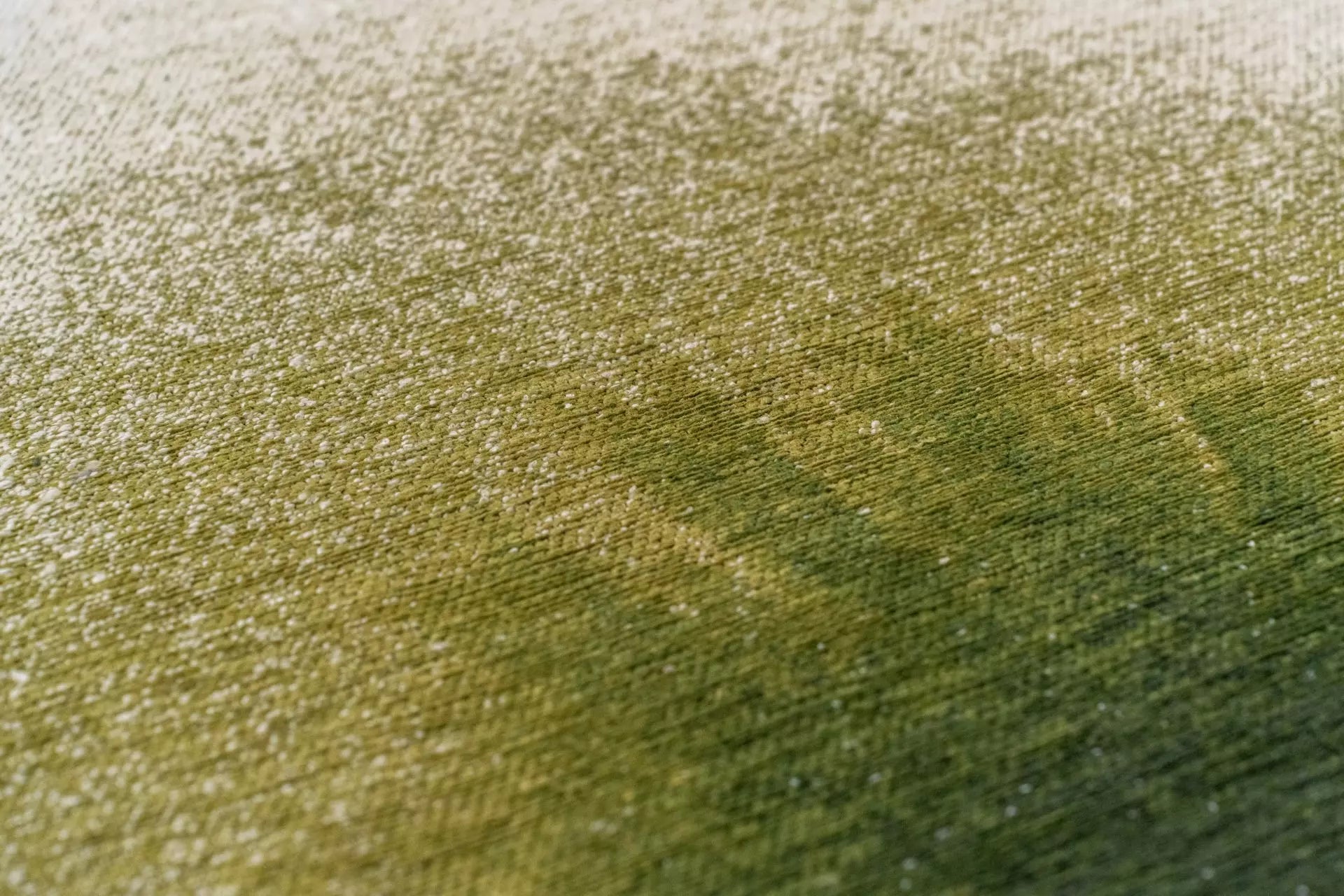 Ronde DROP tapijt wit met groen