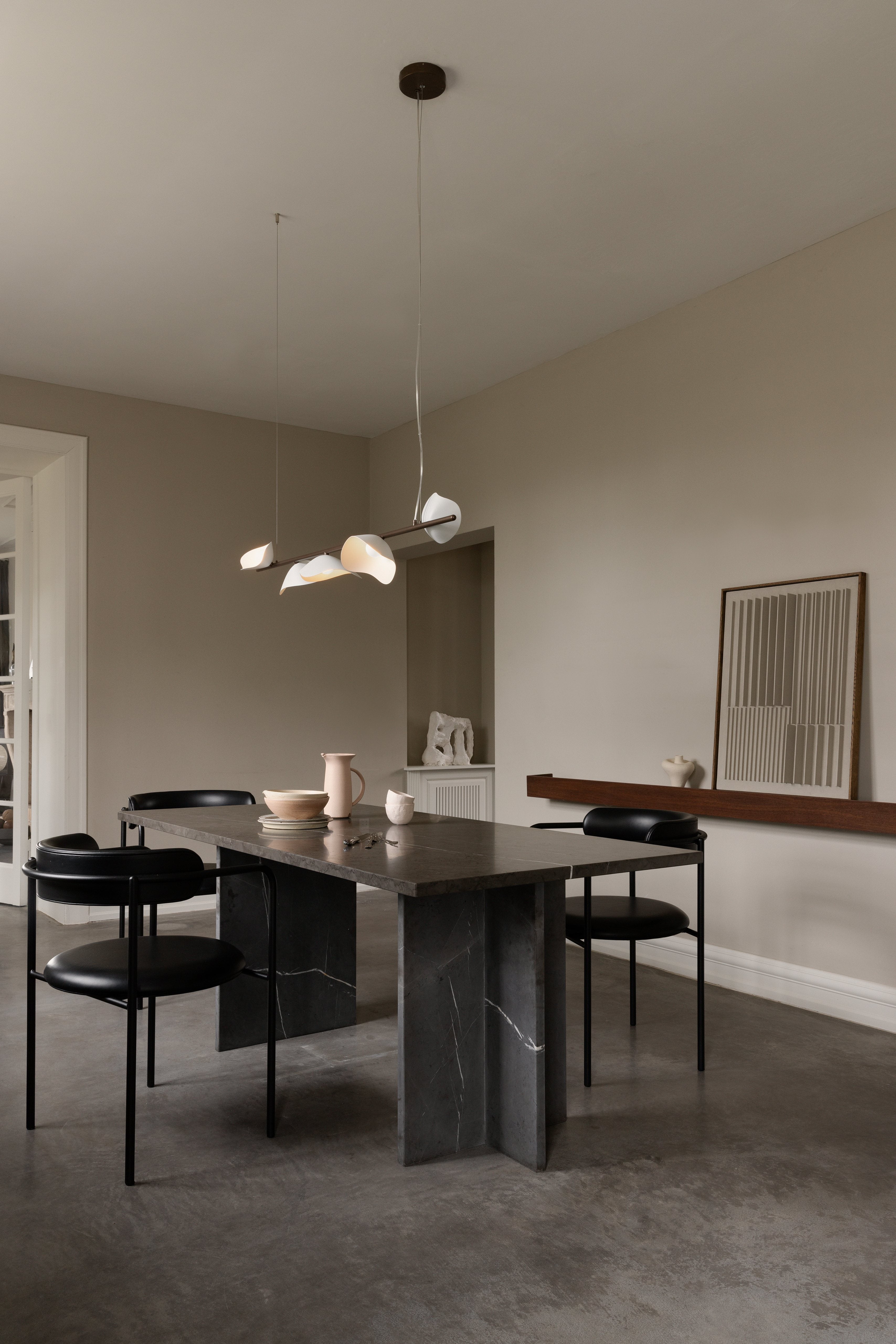 Hanglamp FLORII 5 donkerbruin met wit