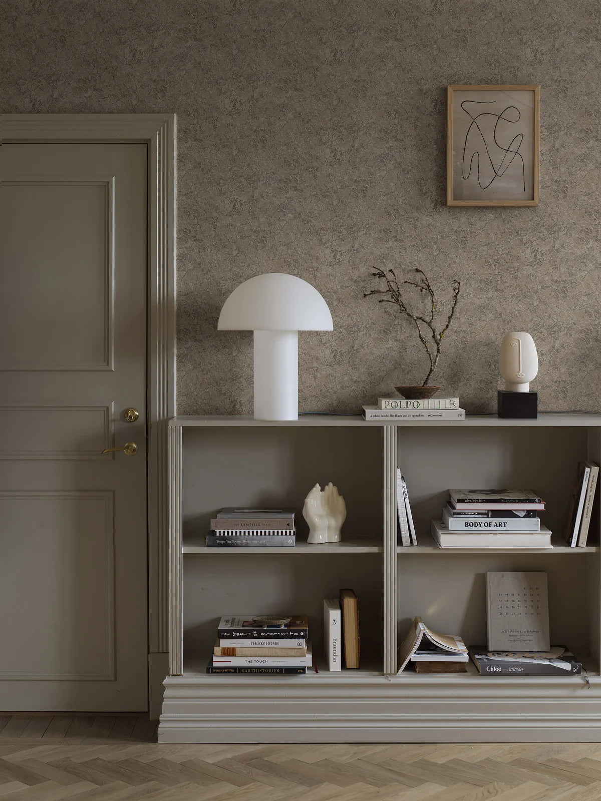 Brown TRAVERTINE marble effect wallpaper