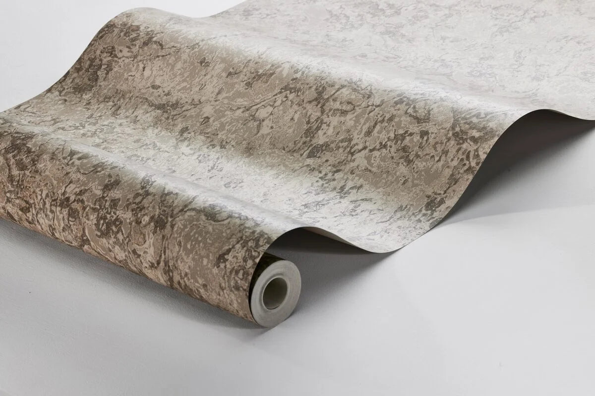 Brown TRAVERTINE marble effect wallpaper