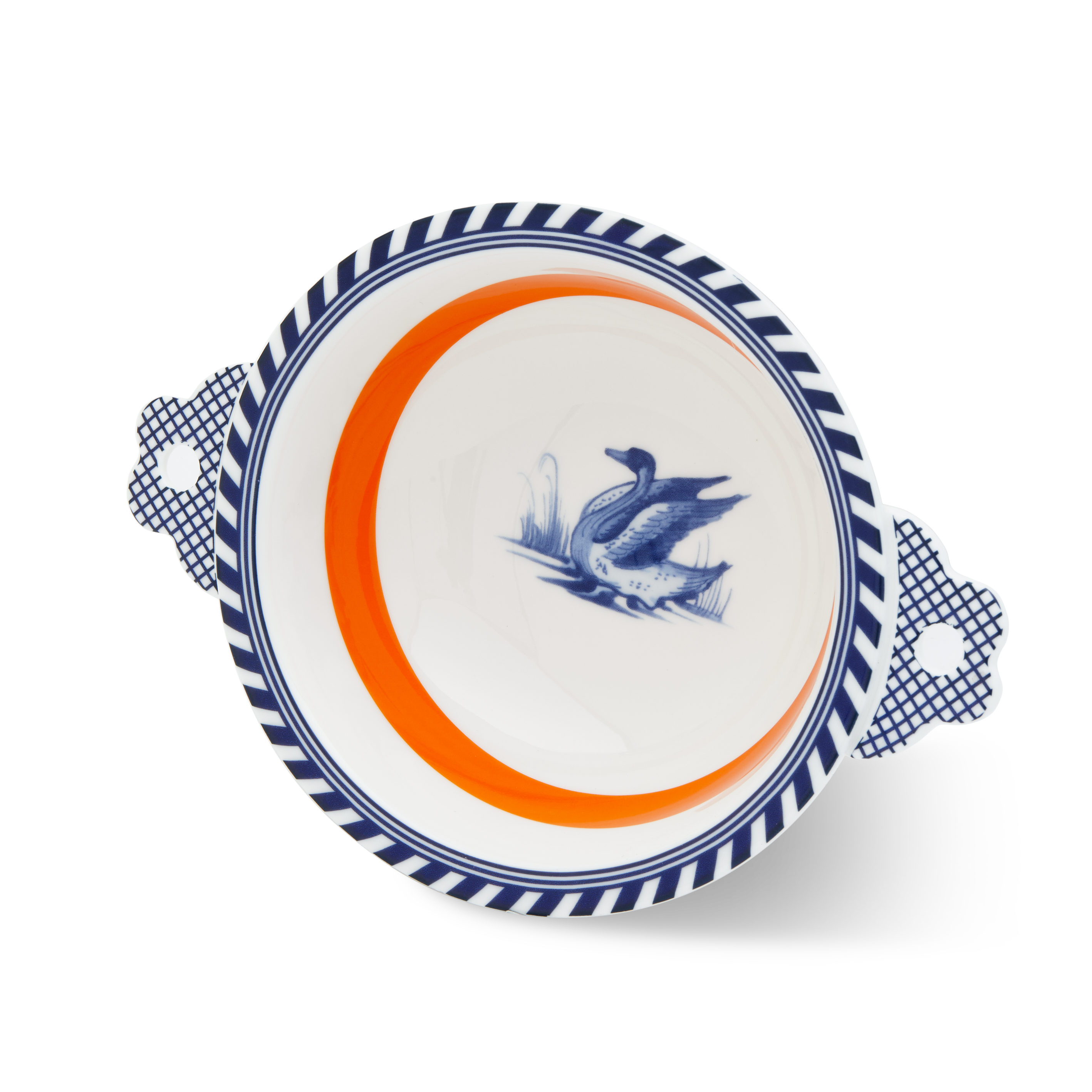 Miska BIRD wit met oranje en blauw
