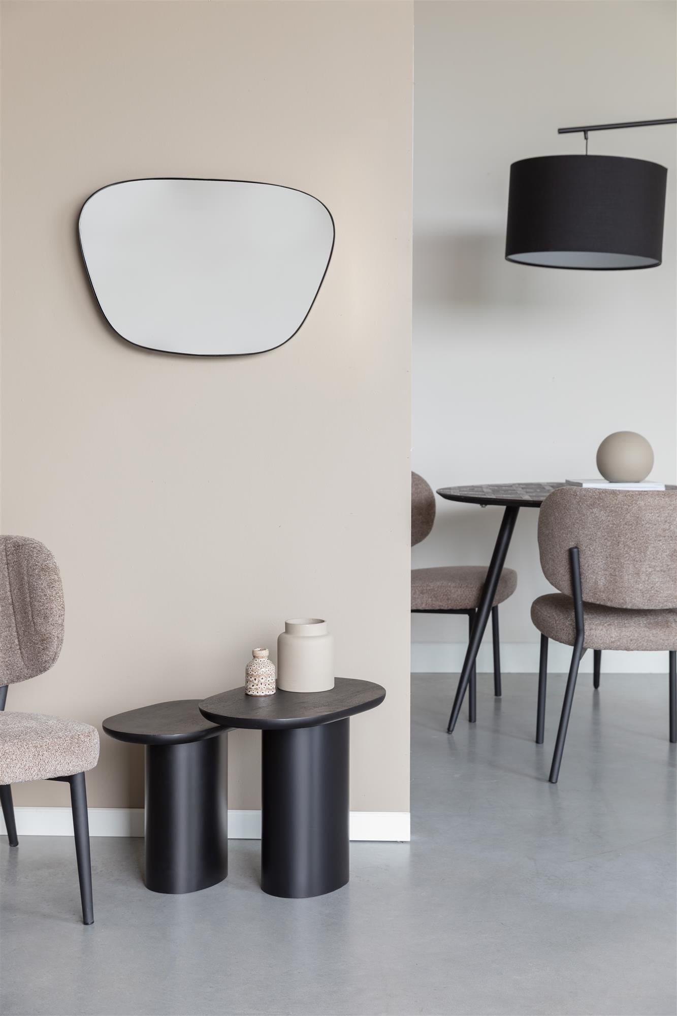 Zestaw stolików bocznych BELA czarne drewno mango