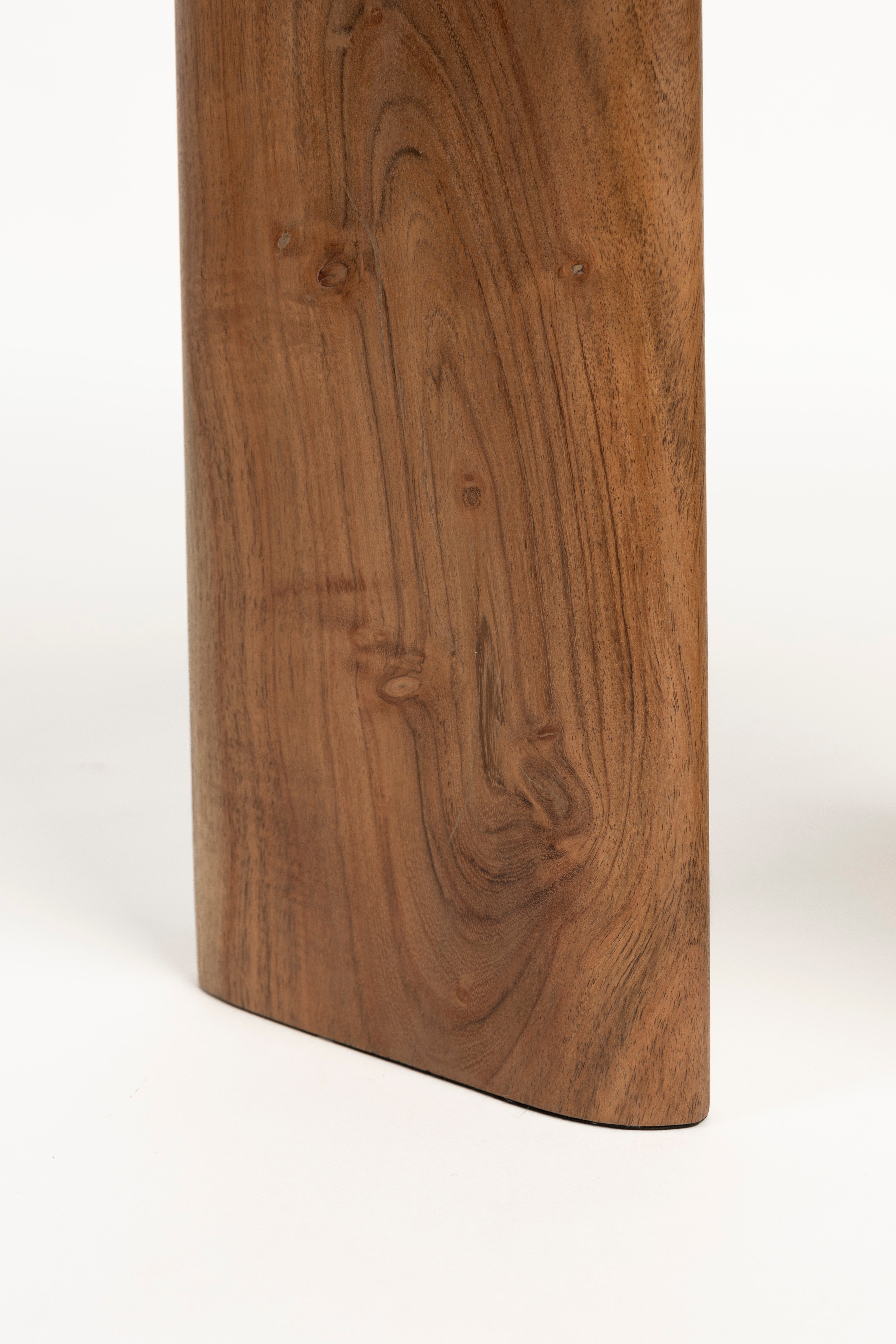 Bijzettafel TANDA wit marmer met houten basis