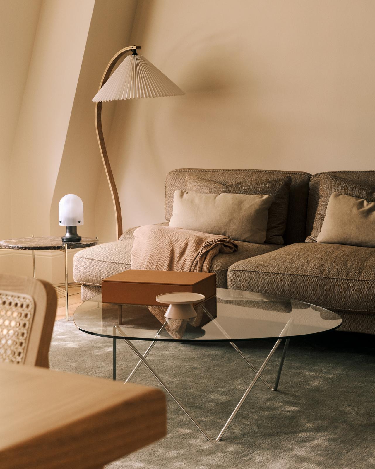 TIMBERLINE oak wood reading floor lamp with white shade