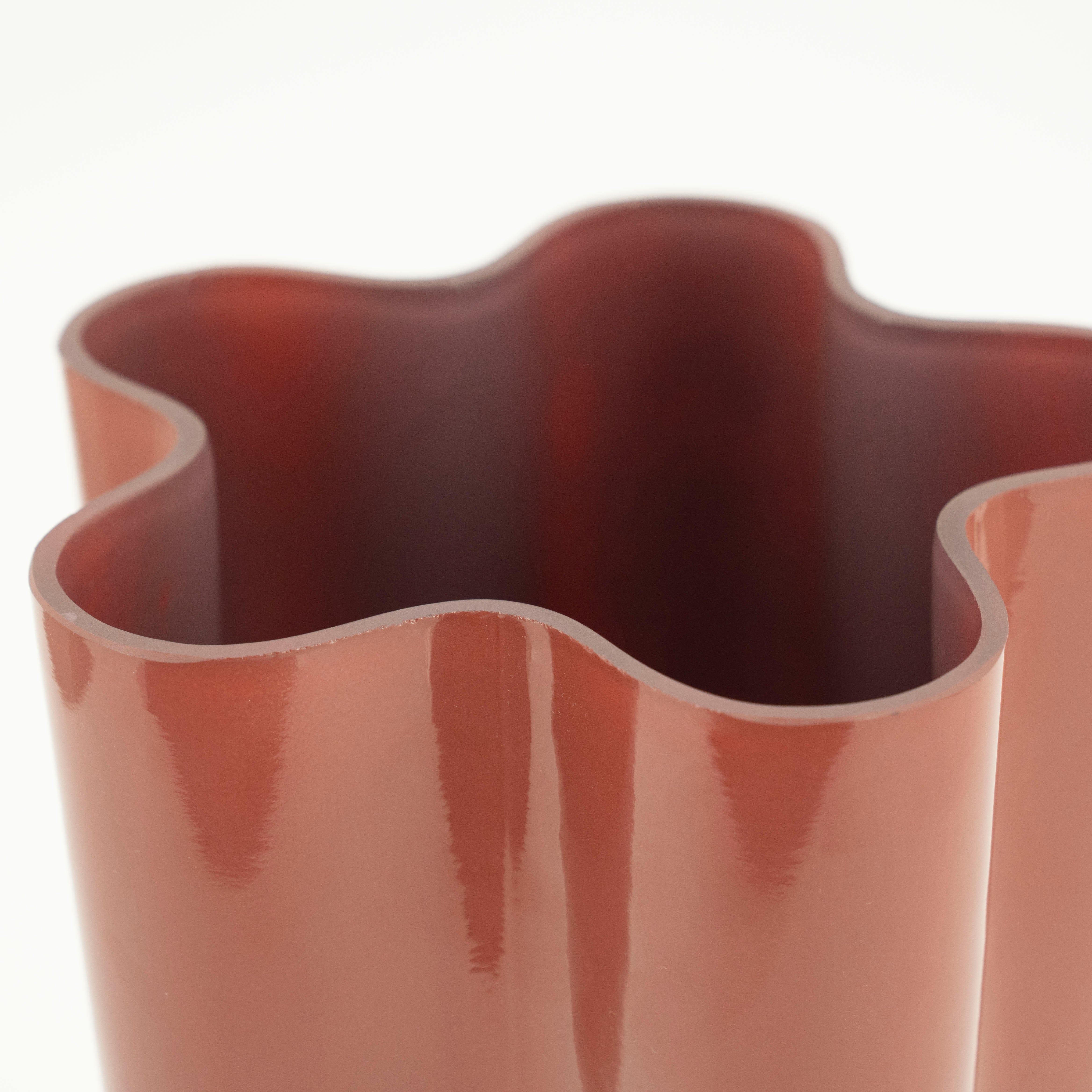 Coral FLORI glass vase