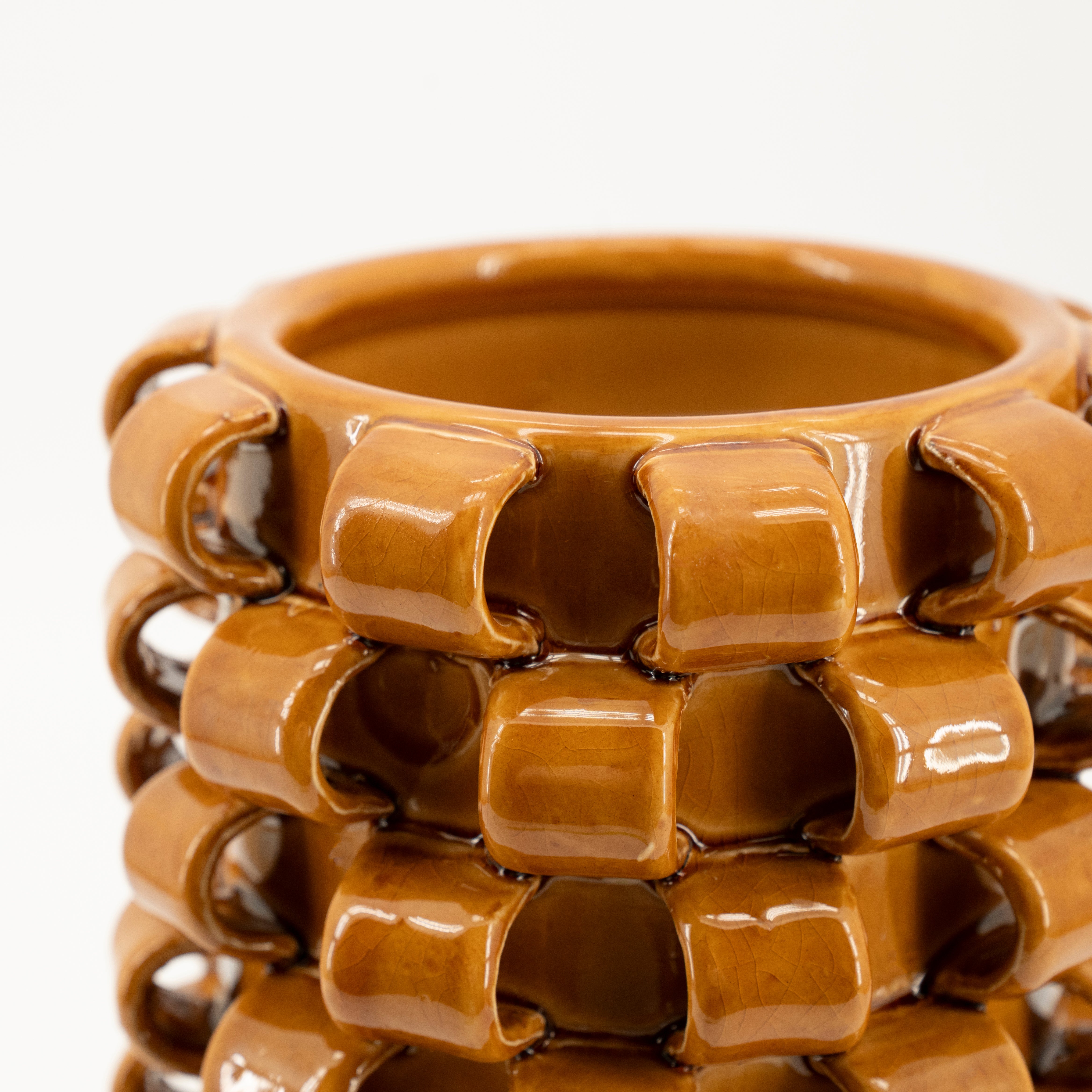 Vase LOOPA senfgelb Keramik