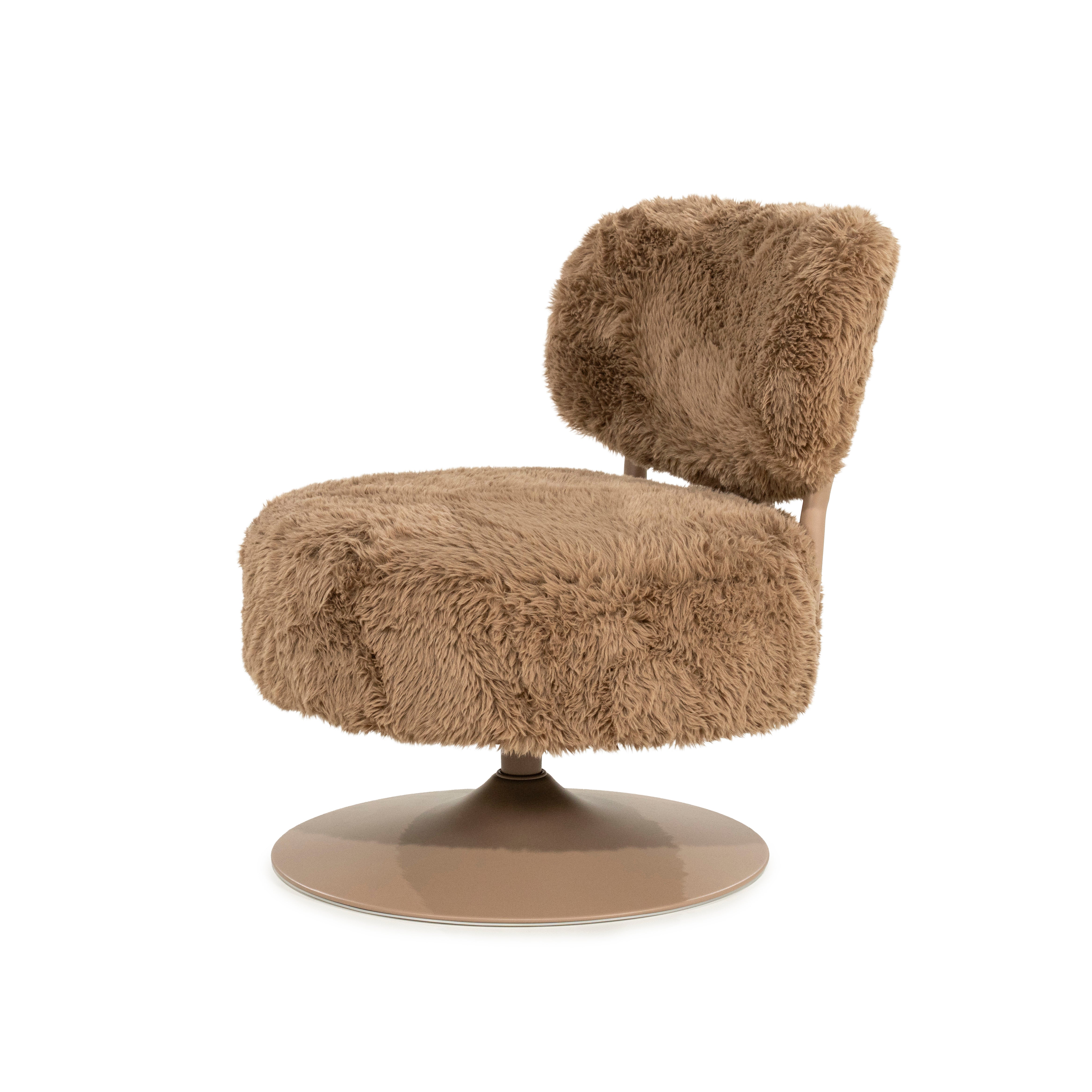 FURLO Brown Swivel Armchair