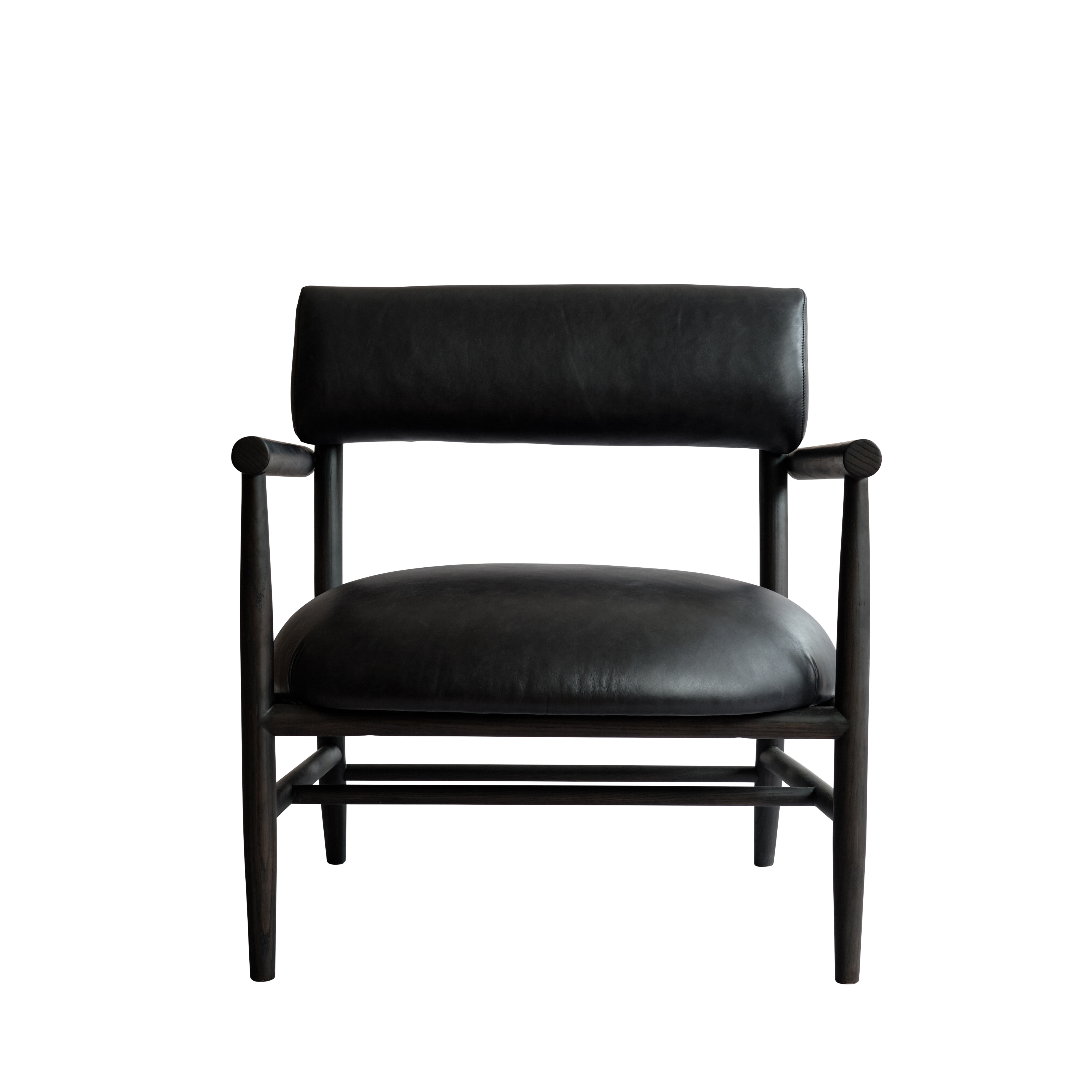 NAMA Armchair black aniline leather