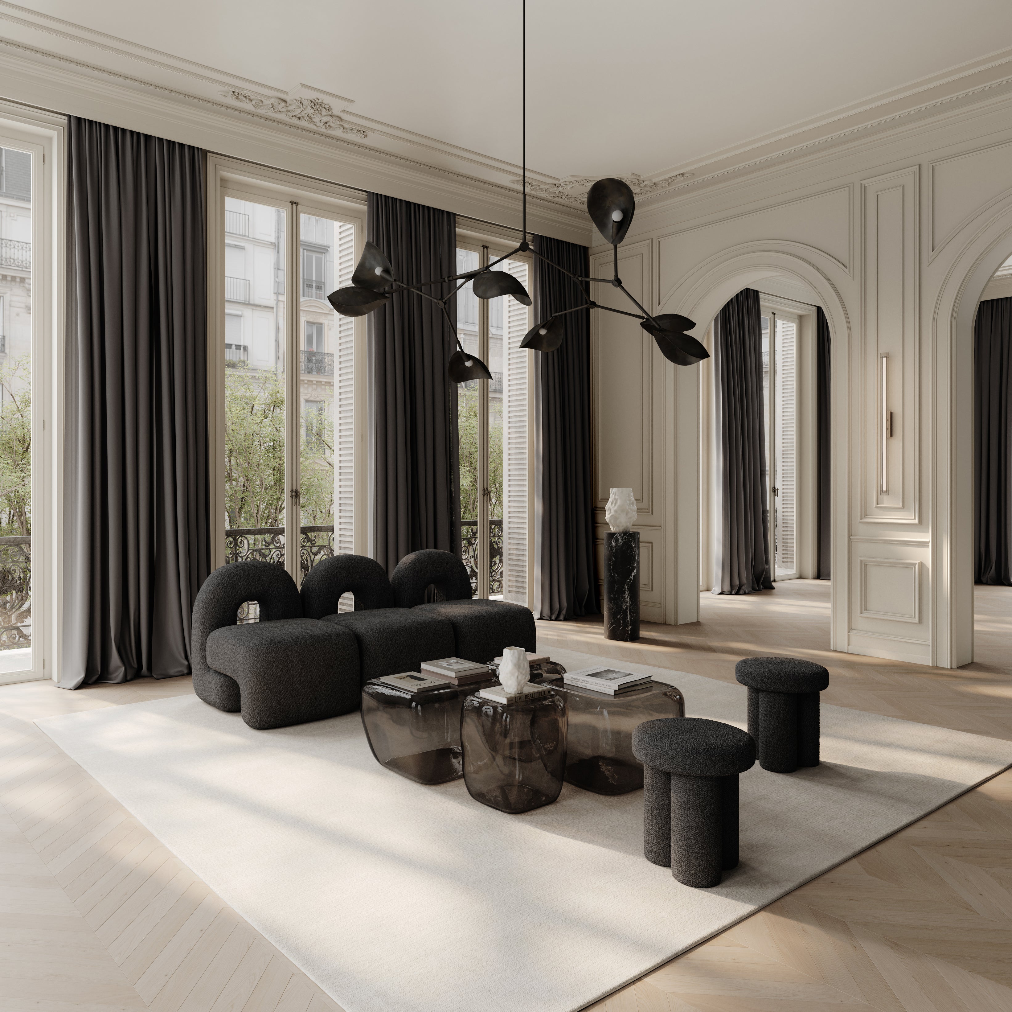 DAIKU Armchair in Gray-Brown Boucle