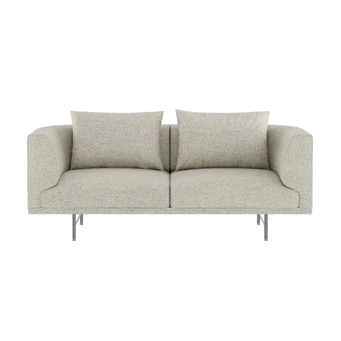 Sofa 2-zits CHIMNEY lichtgrijze boucle met stalen basis