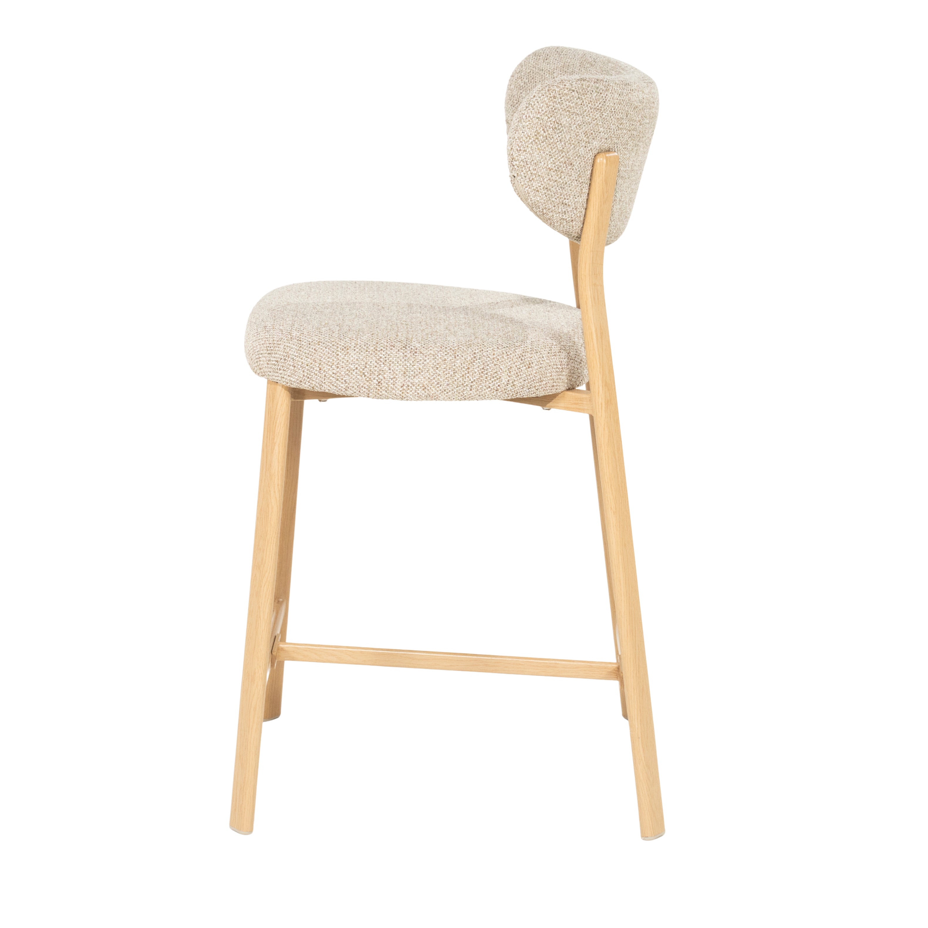 Krzesło barowe SEDIA beżowy z jasnobrązową podstawą