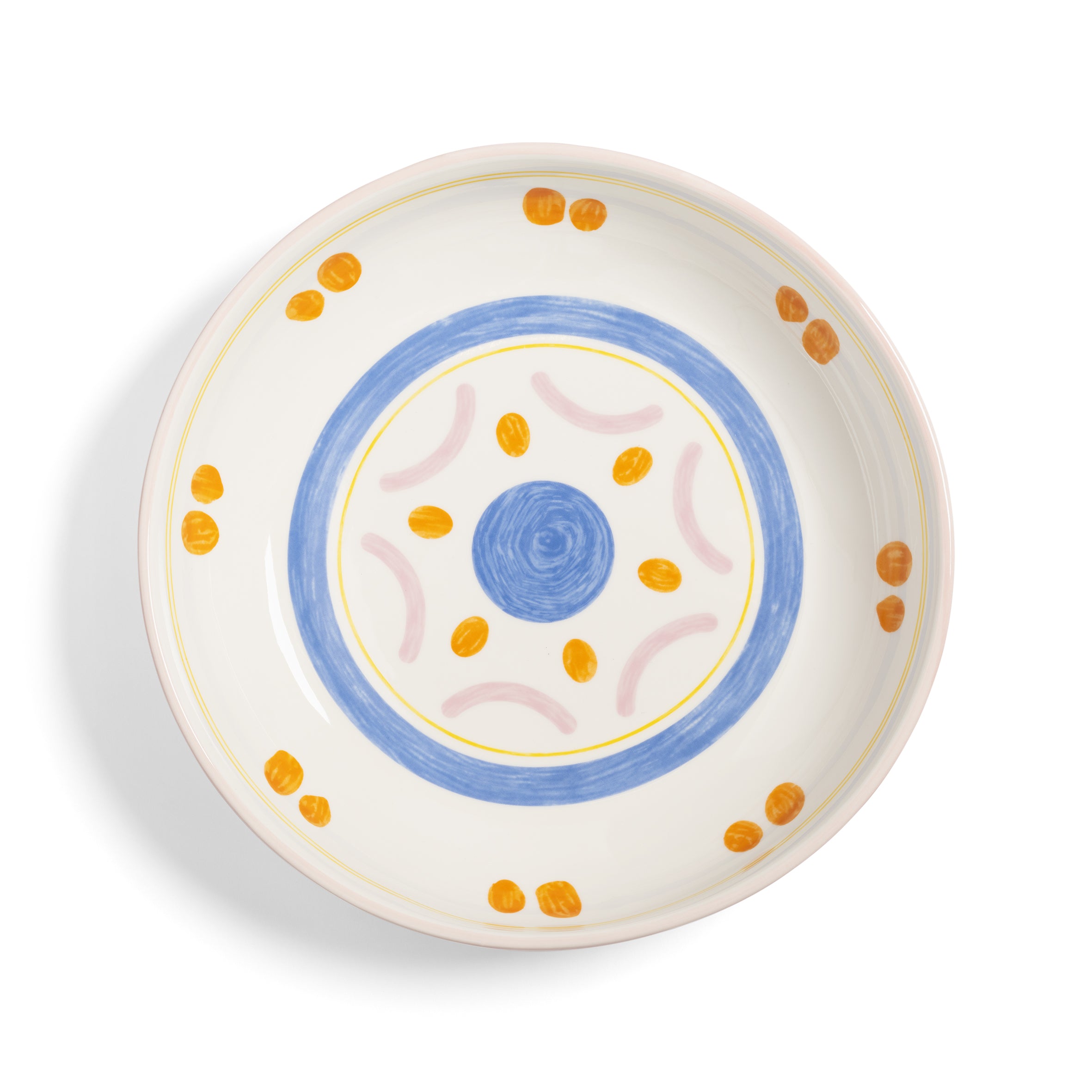 Salatschüssel BOAVISTA hellrosa mit Blau und Orange