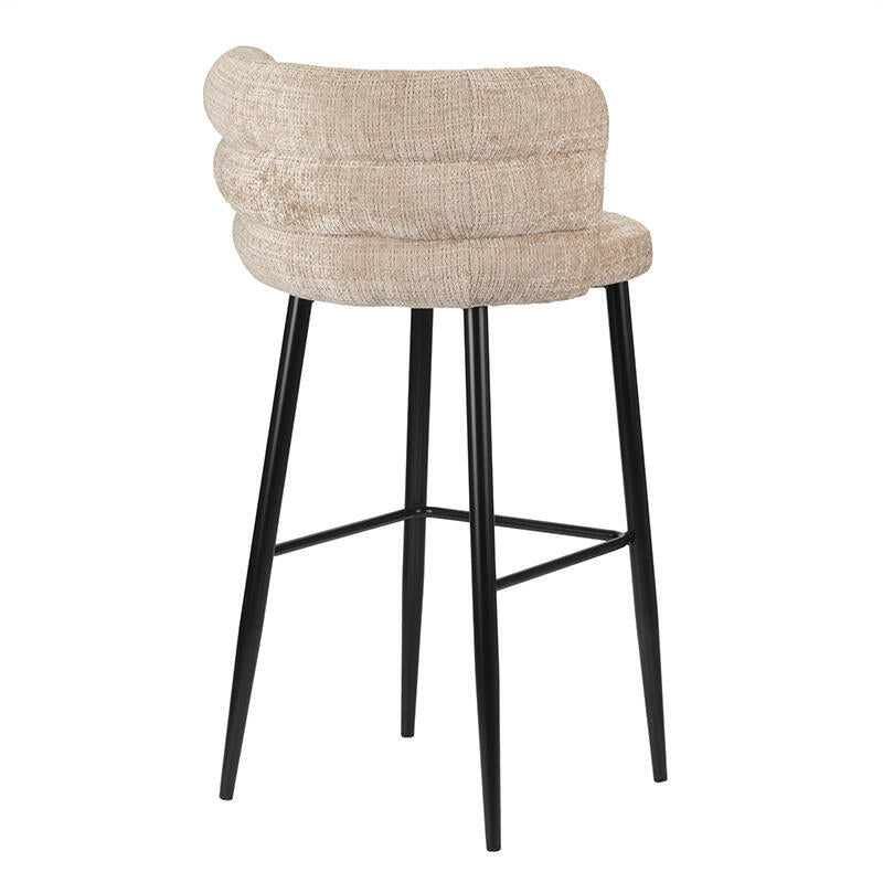 Hocker CLOUD krembeige mit schwarzem Gestell