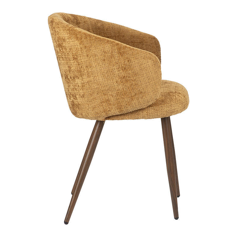 LUNA Chair in Honey with Dark Wooden Base
