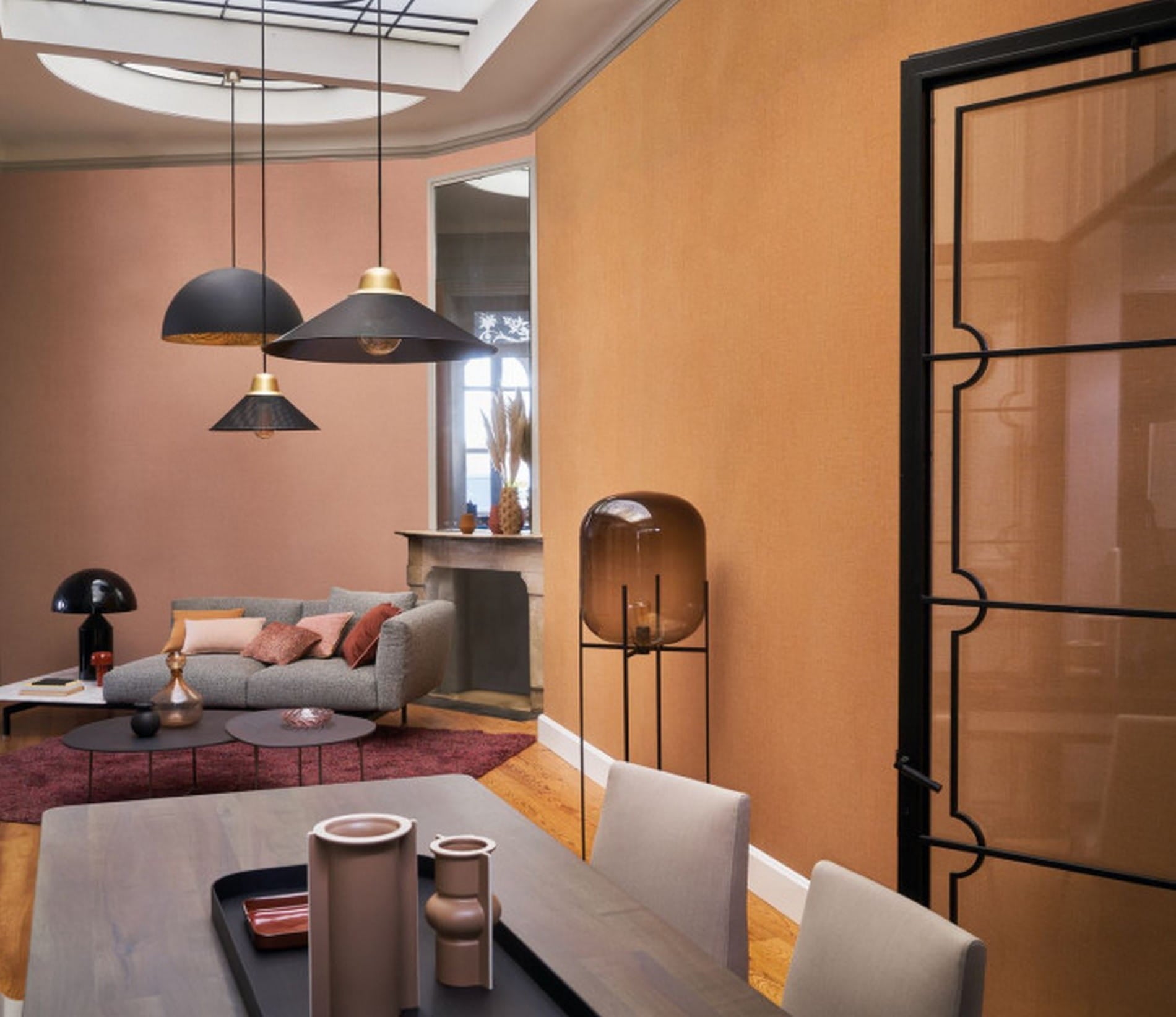 Strukturierte Tapete, die gewebtes Leinen imitiert FILIN - FICELLE beige