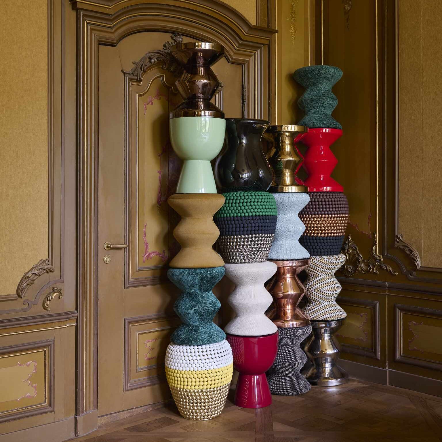 ZIG ZAG METAL koperen kruk