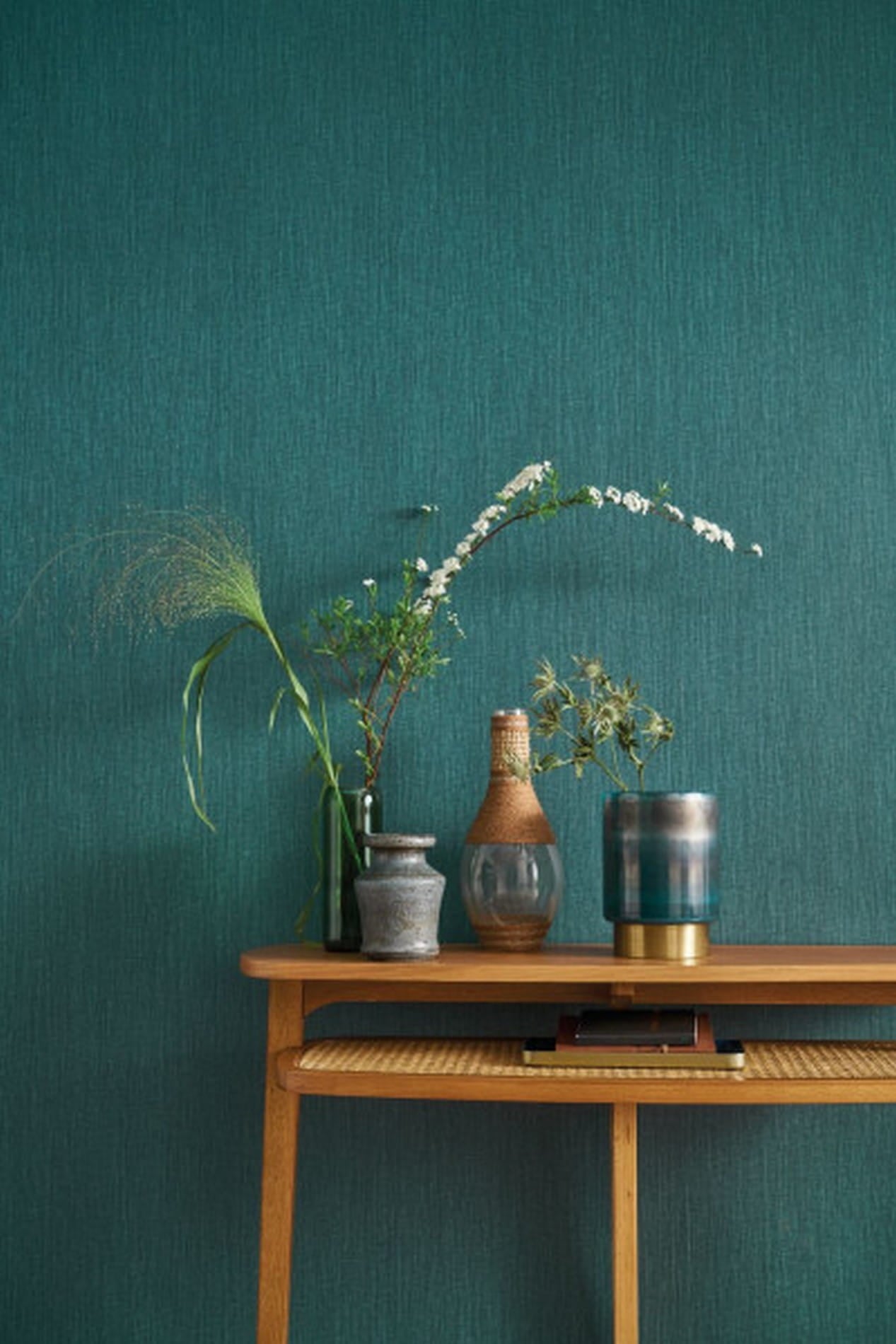 Structural wallpaper resembling linen canvas GOA - ARGENT gray-brown