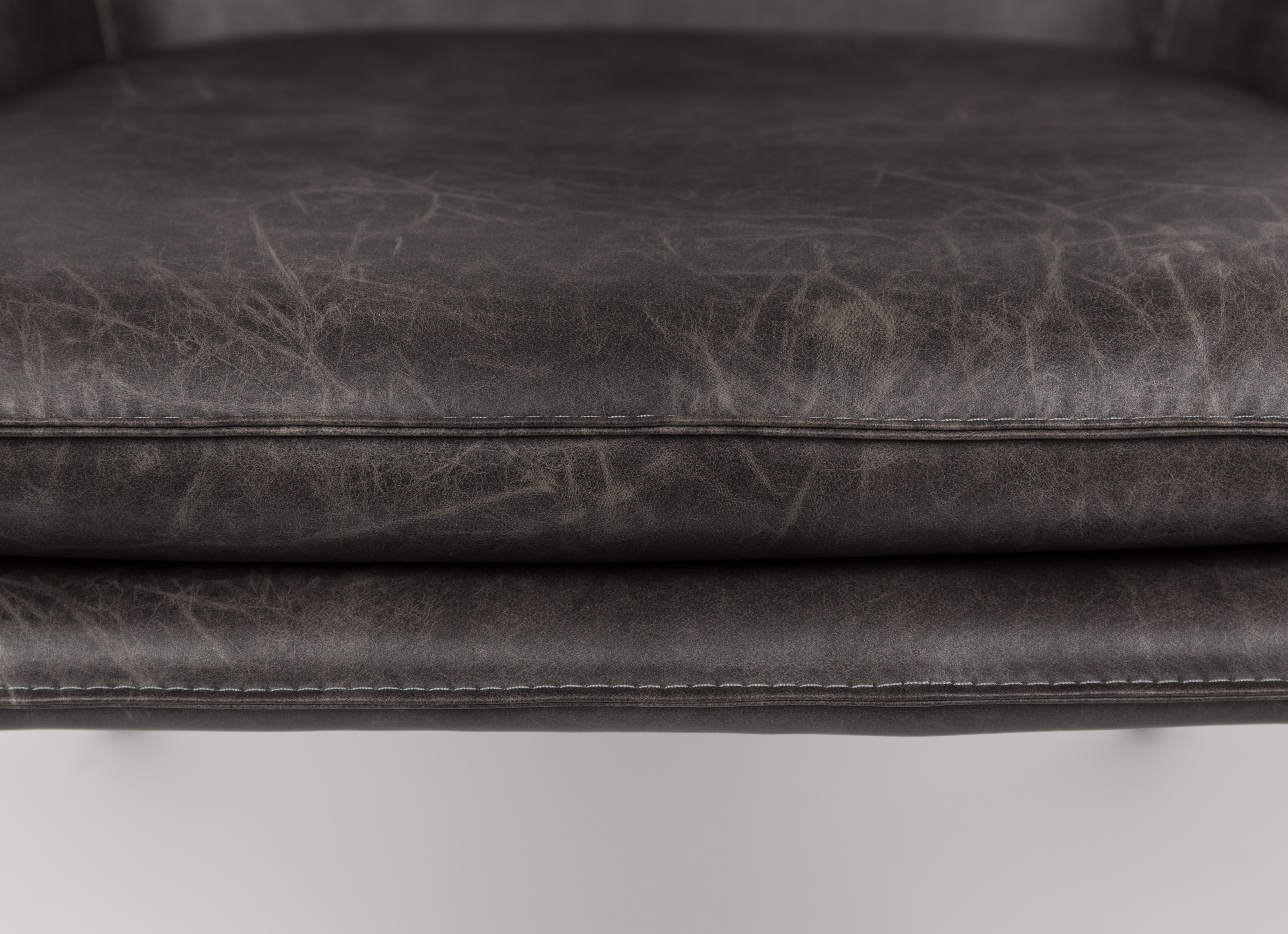 Fauteuil BON donkergrijs ecologisch leer