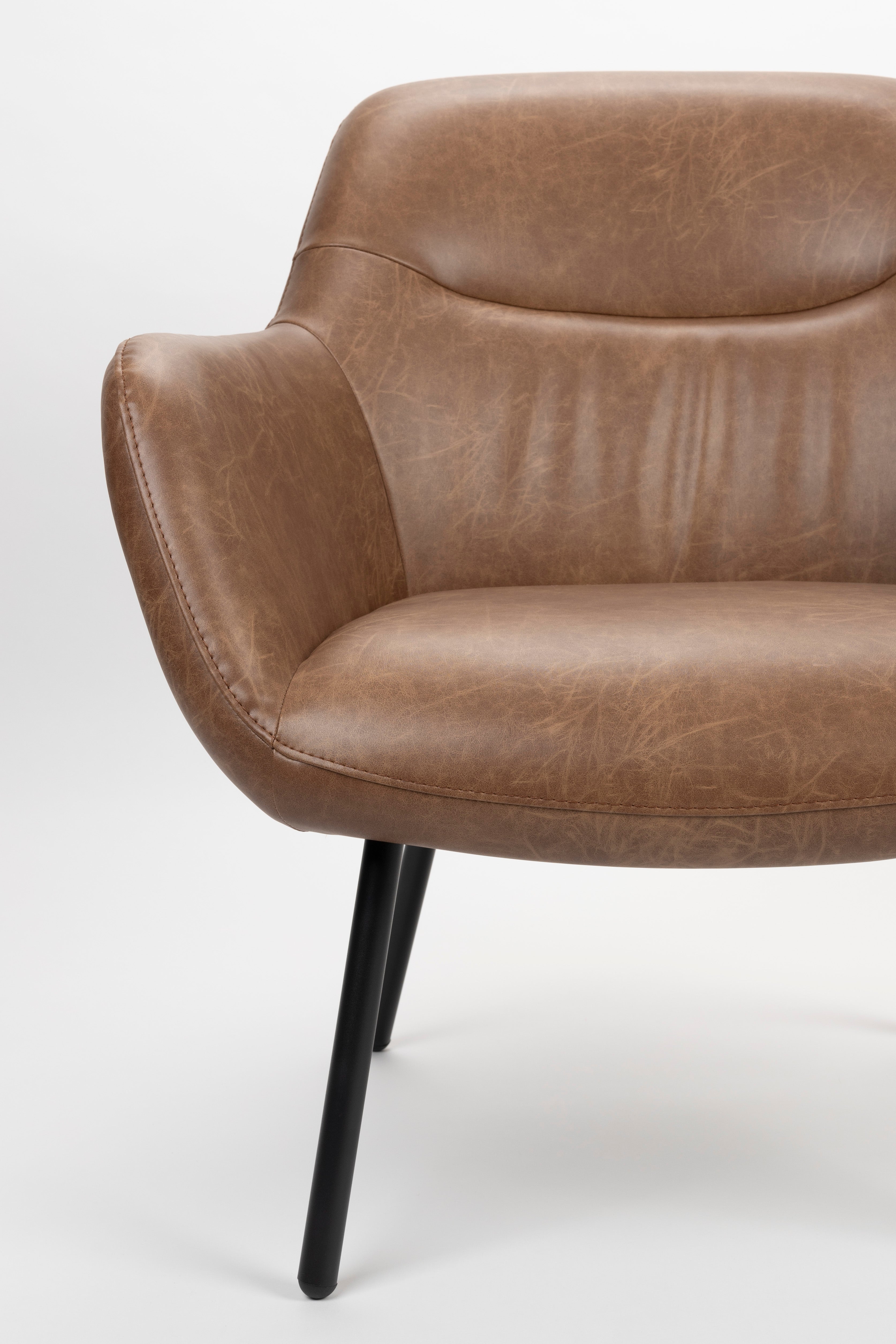 Fauteuil DUDE bruin ecologisch leer