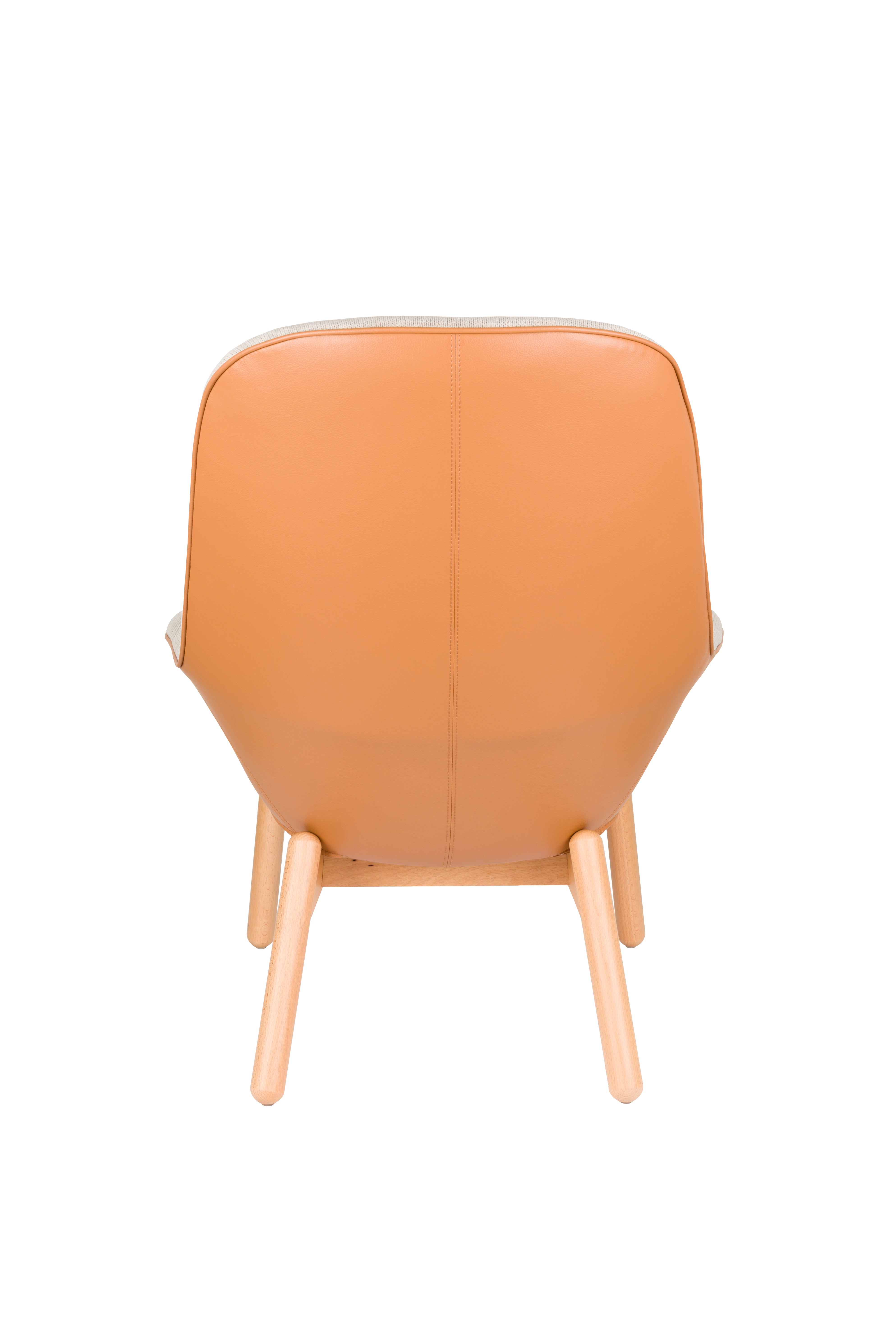DUKE beige armchair with wooden base
