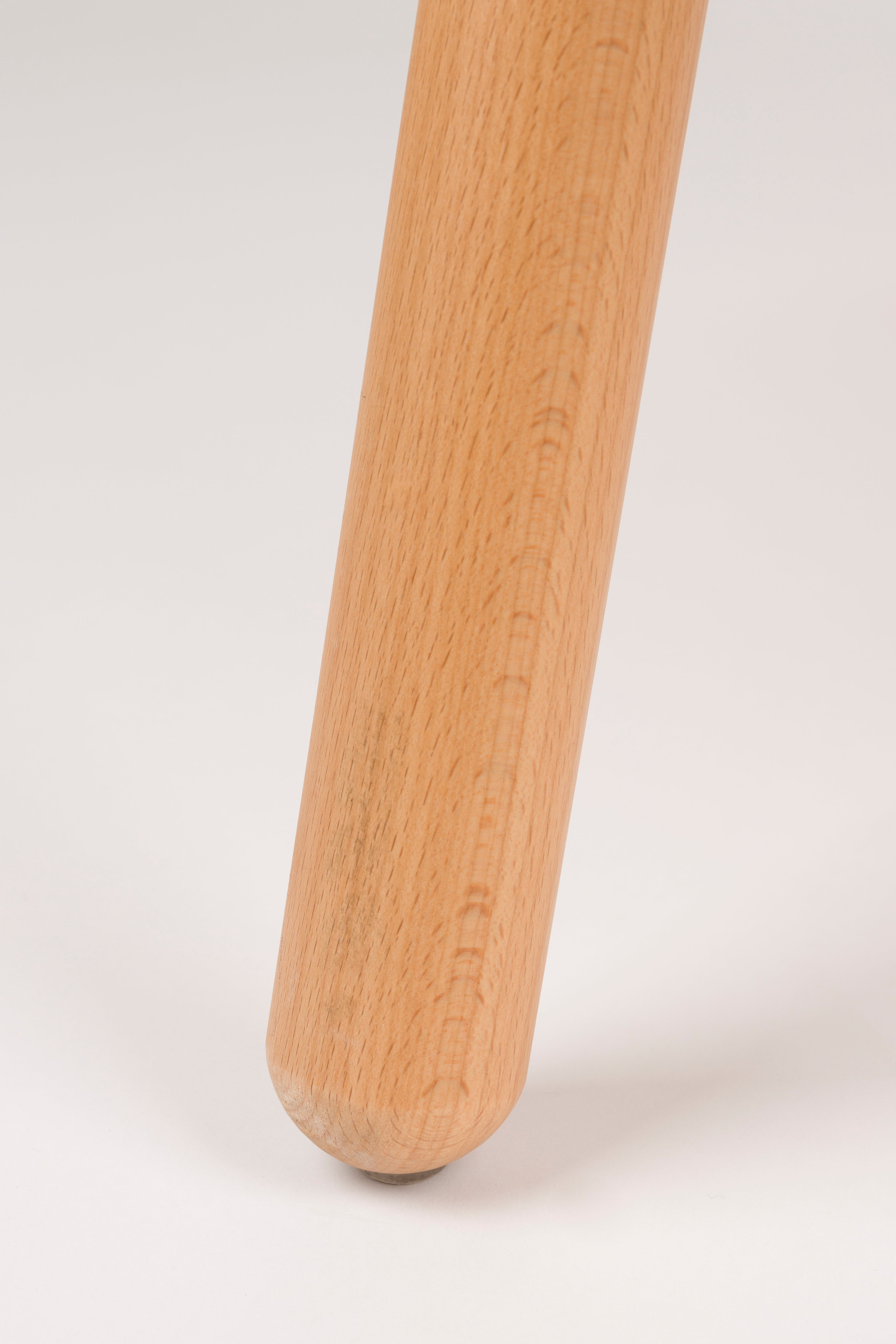 DUKE beige armchair with wooden base