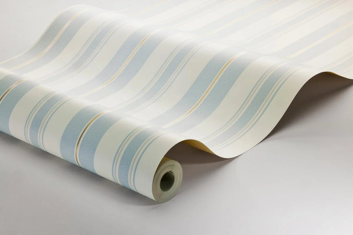GUSTAF Blue and White Striped Wallpaper