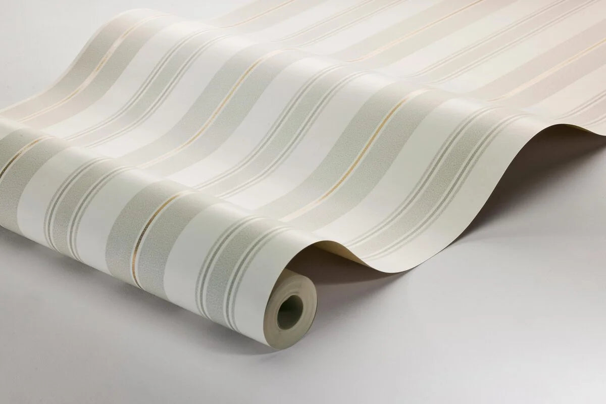 GUSTAF Gray and White Striped Wallpaper