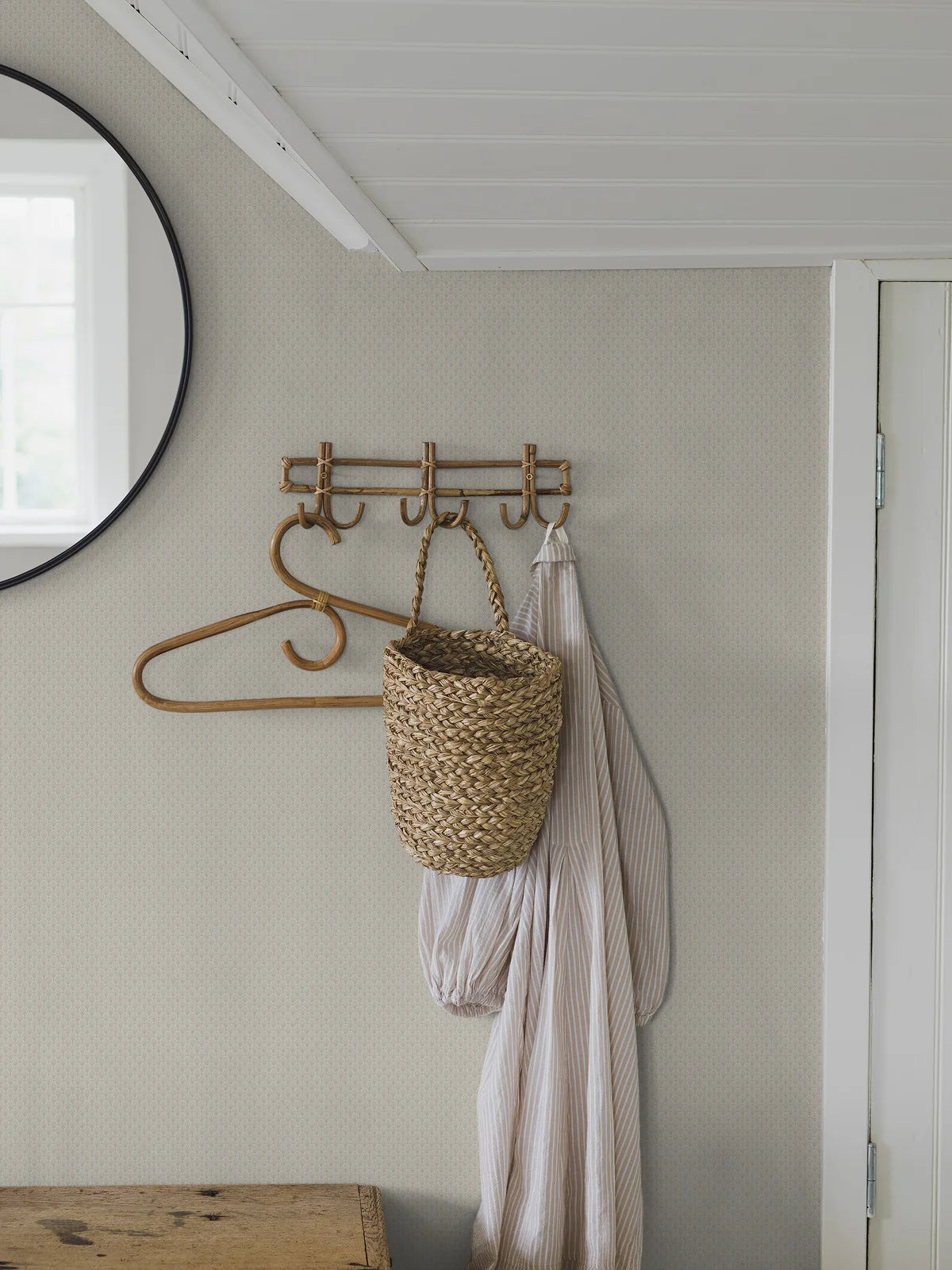 Geometrisch patroon behang FREDRIKA zandkleurig
