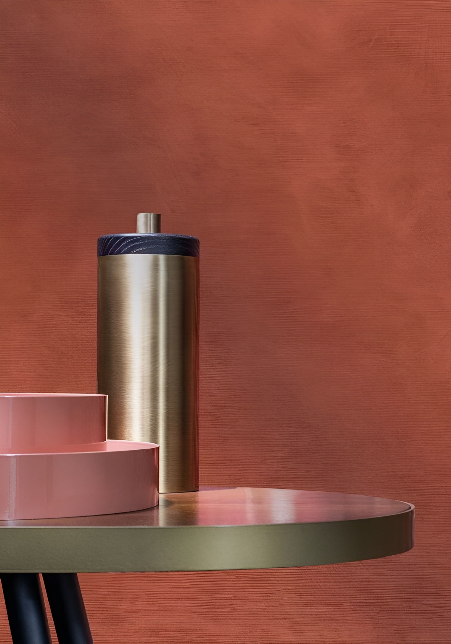 Structuurtapijt dat canvas imiteert ARGILE - TERRACOTTA donkeroranje