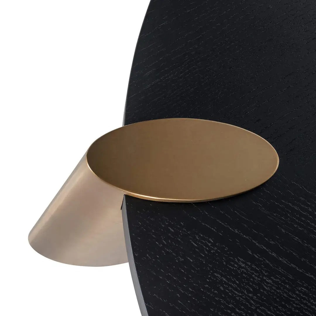 Set van salontafels BRODY zwart met messing voet