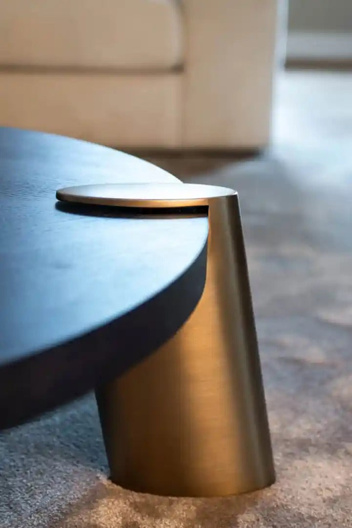 Set van salontafels BRODY zwart met messing voet