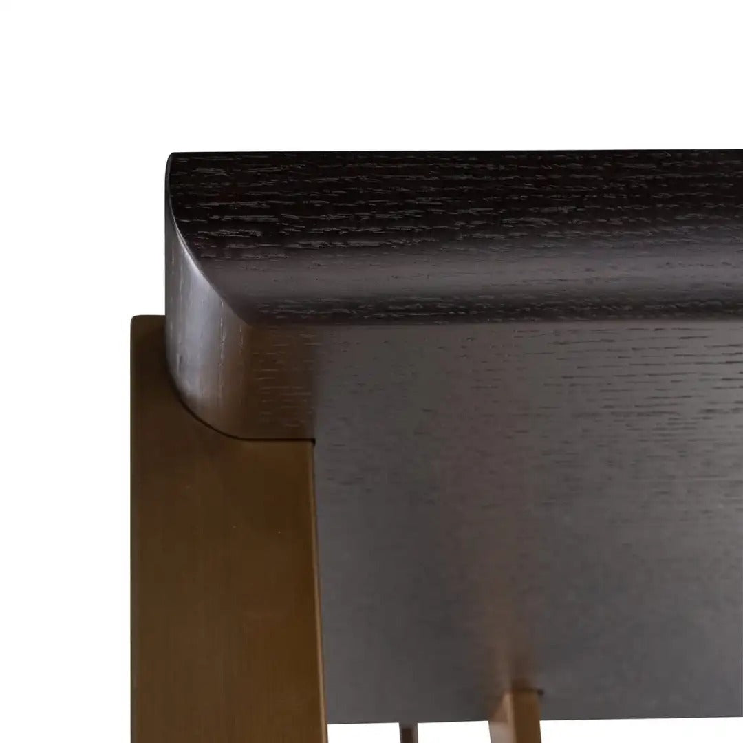 Regał RIGLEY czarny z mosiężnym wykończeniem