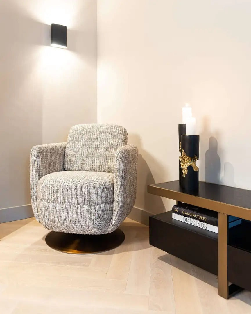 RTV-kast DIDDLEY zwart met messing afwerking