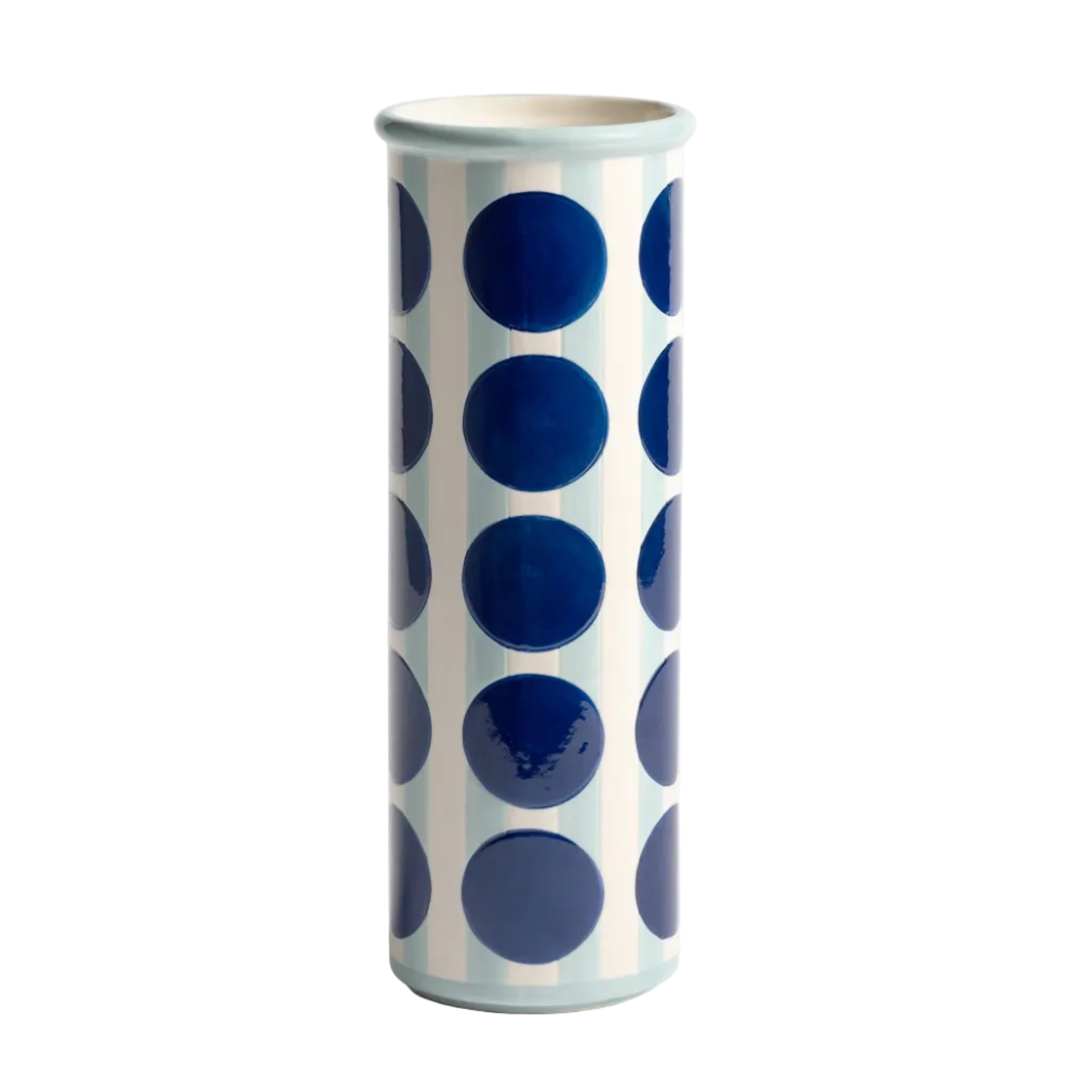 Vase PATCH DOT blau mit Weiß