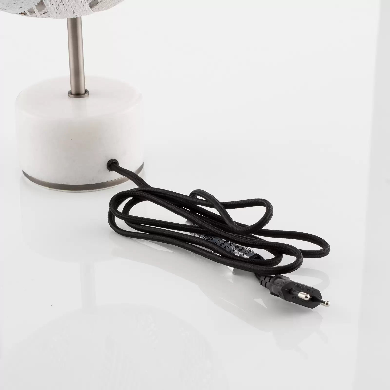 Tafellamp CHANPEN DIAMANT wit met zilveren voet