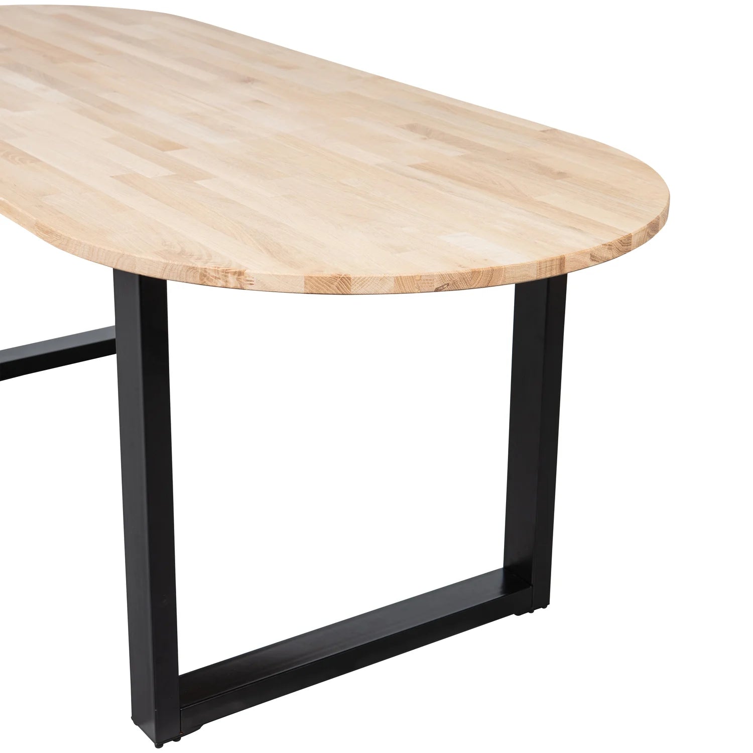 Ovale tafel TABLO eiken met een U-vormige basis