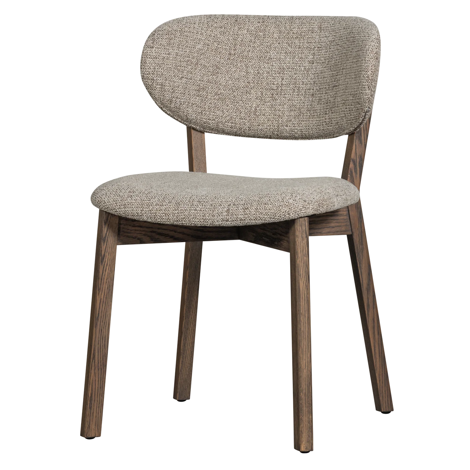 Stuhl UDAR grau-braun mit dunkelbraunem Holzgestell