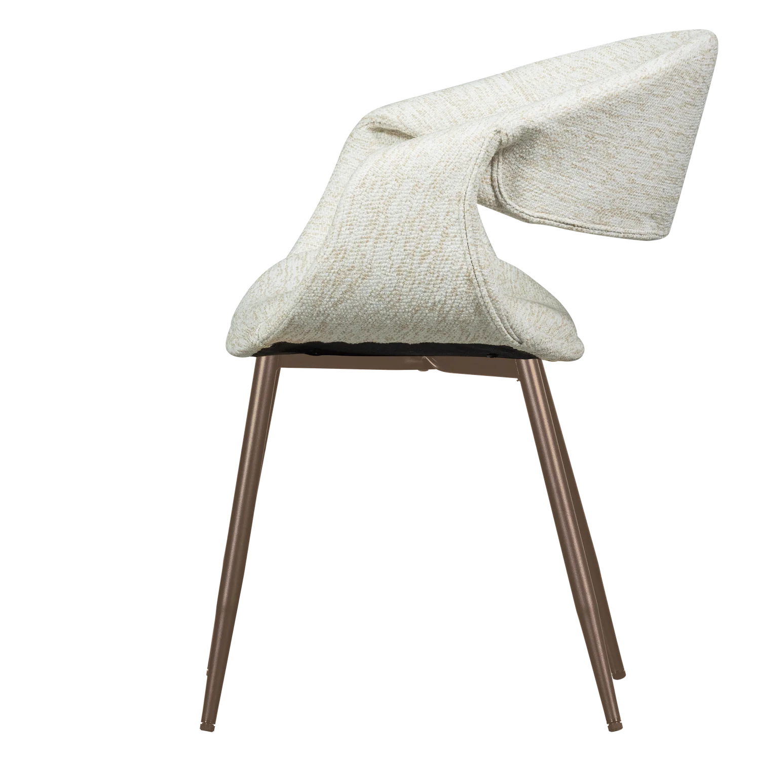 Sessel mit Armlehnen YOSSI weiß mit braunem Metallgestell