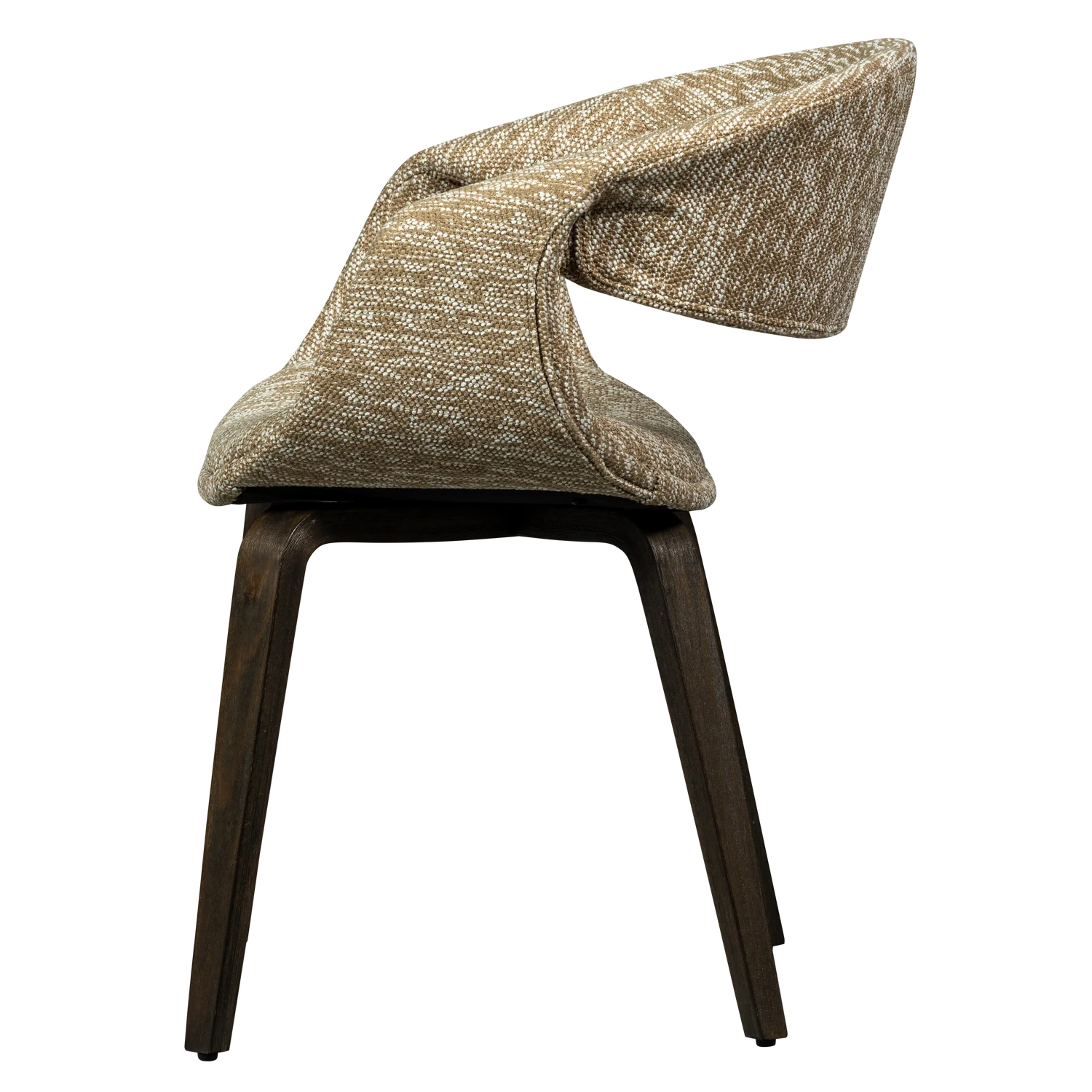 Sessel mit Armlehnen YOSSI beige mit braunem Holzgestell