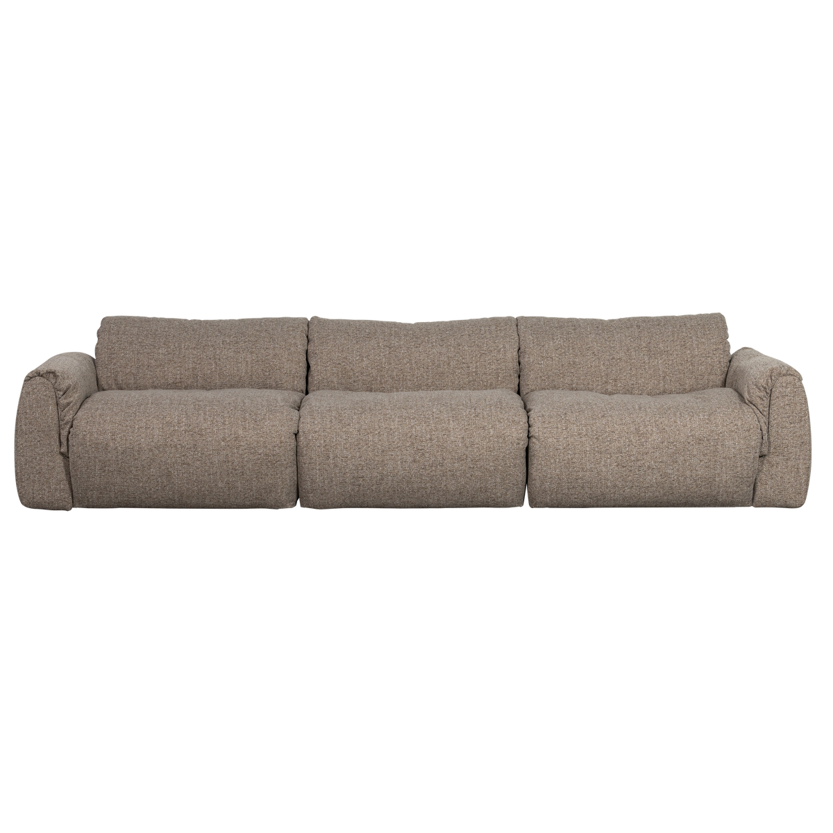 Sofa 3-osobowa BAGGY tkanina pleciona brązowy melanż – ujęcie 2