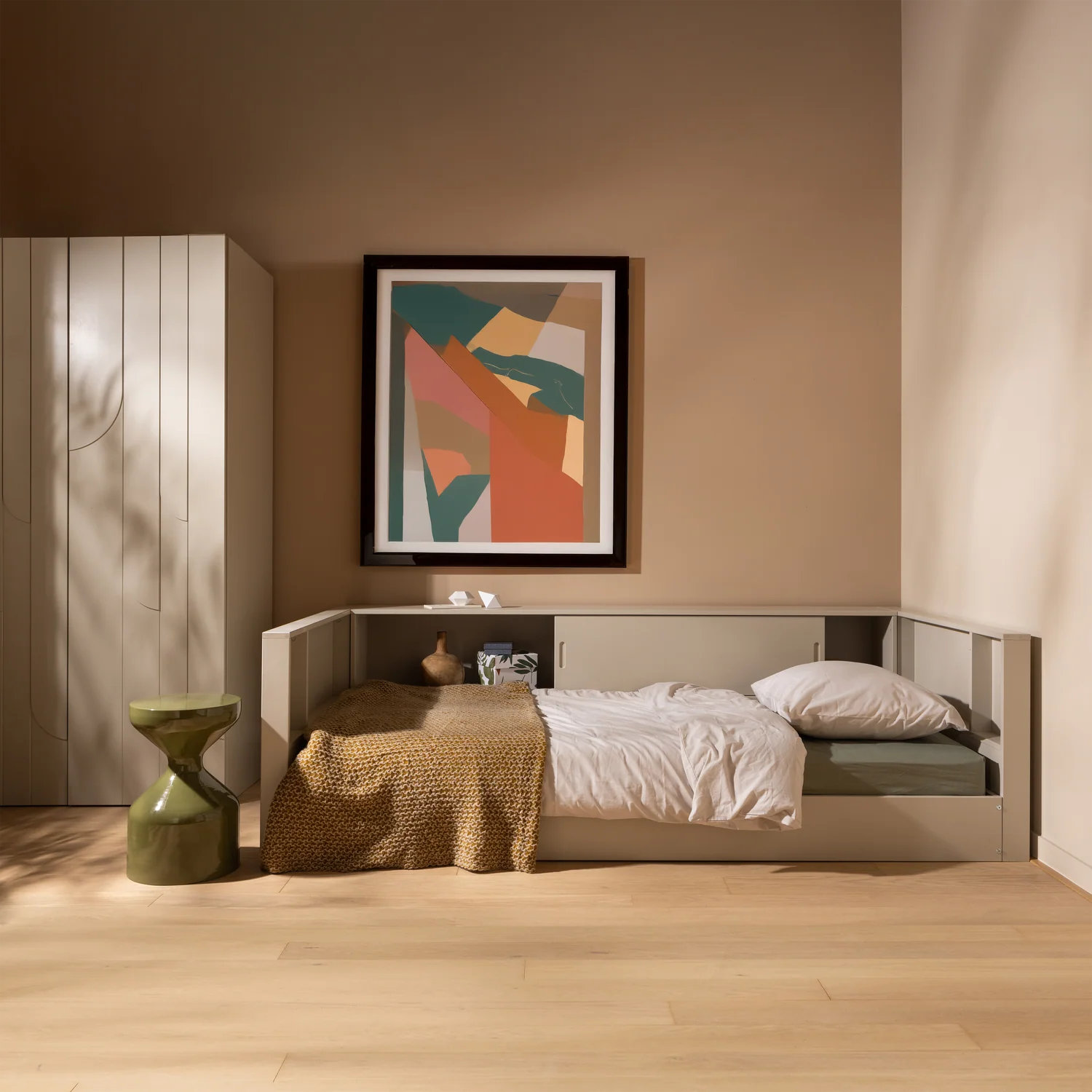 Ingebouwd bed CARTER beige
