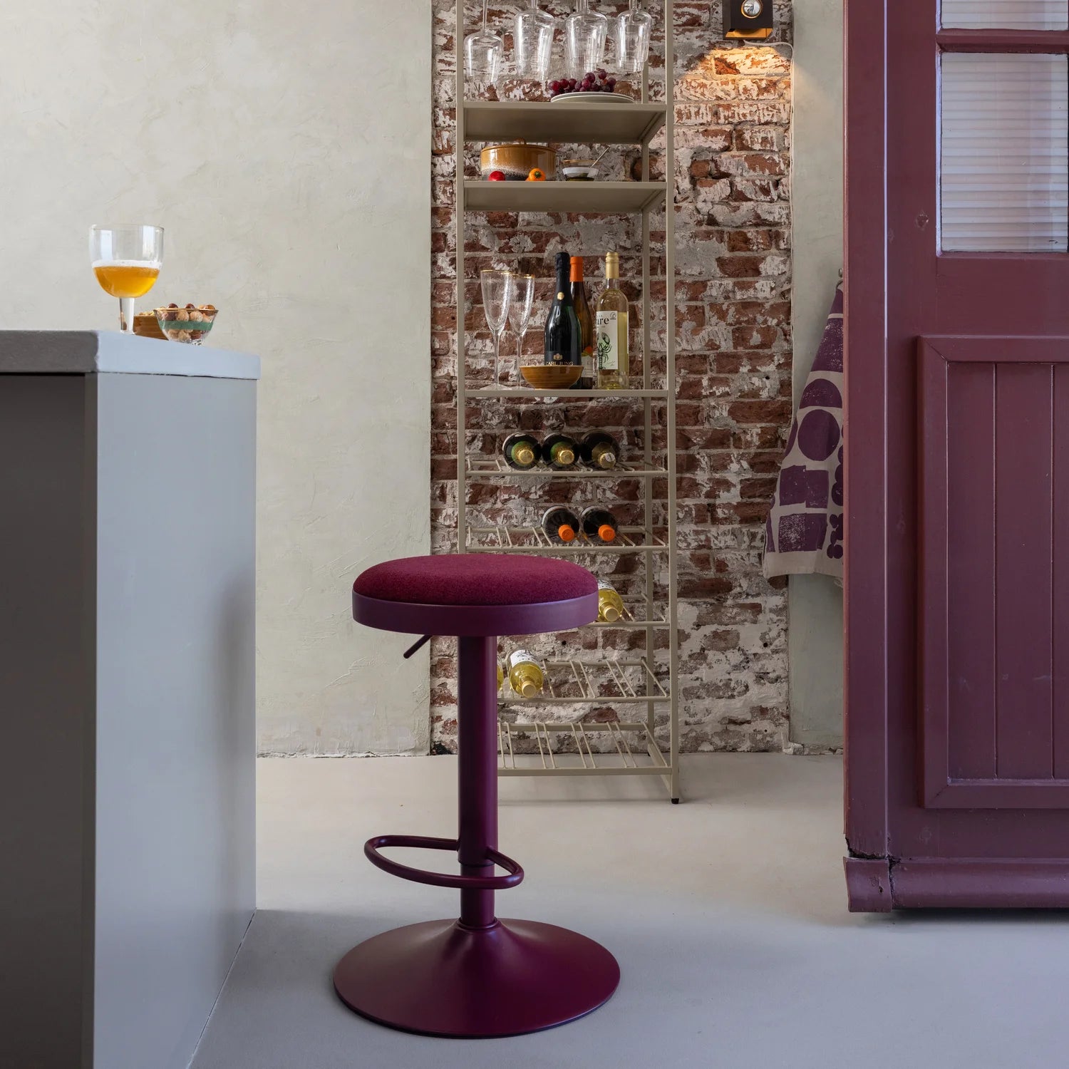 Verstelbare hocker MEVO bordeaux