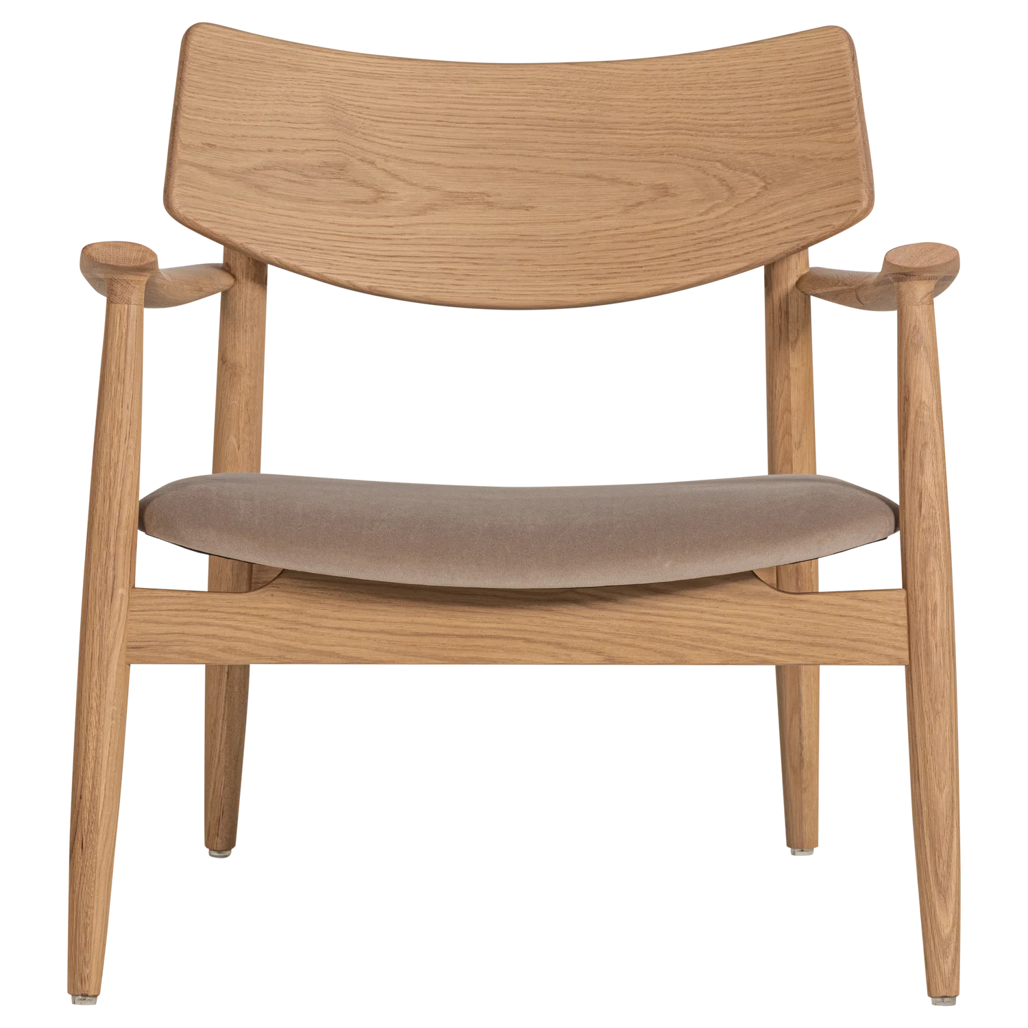Fauteuil BASK beige zitvlak met eiken basis