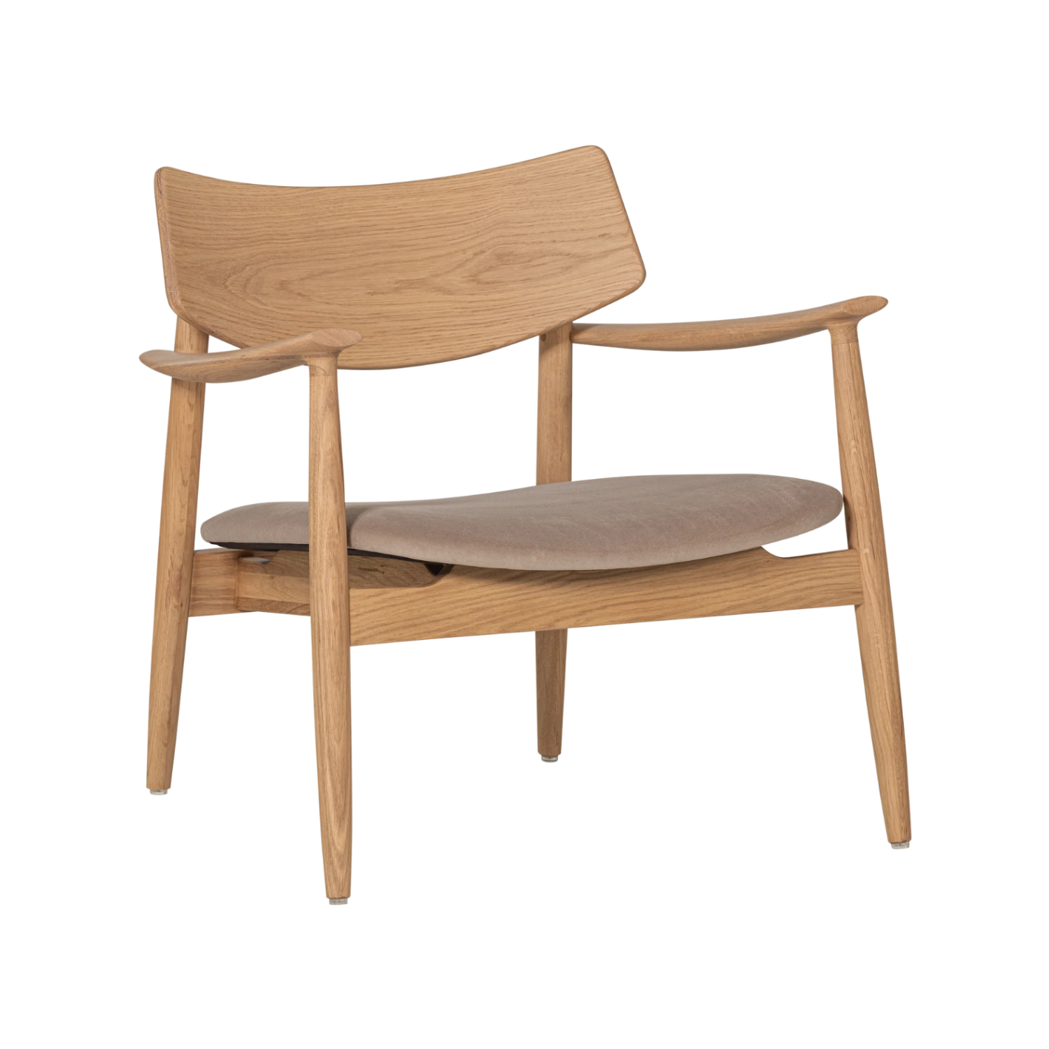 Fauteuil BASK beige zitvlak met eiken basis