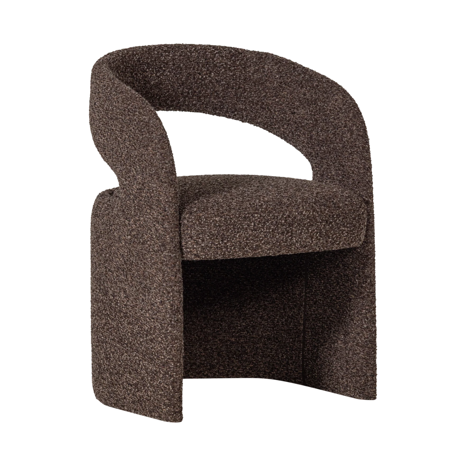 Stoel LANOR donkerbruin boucle