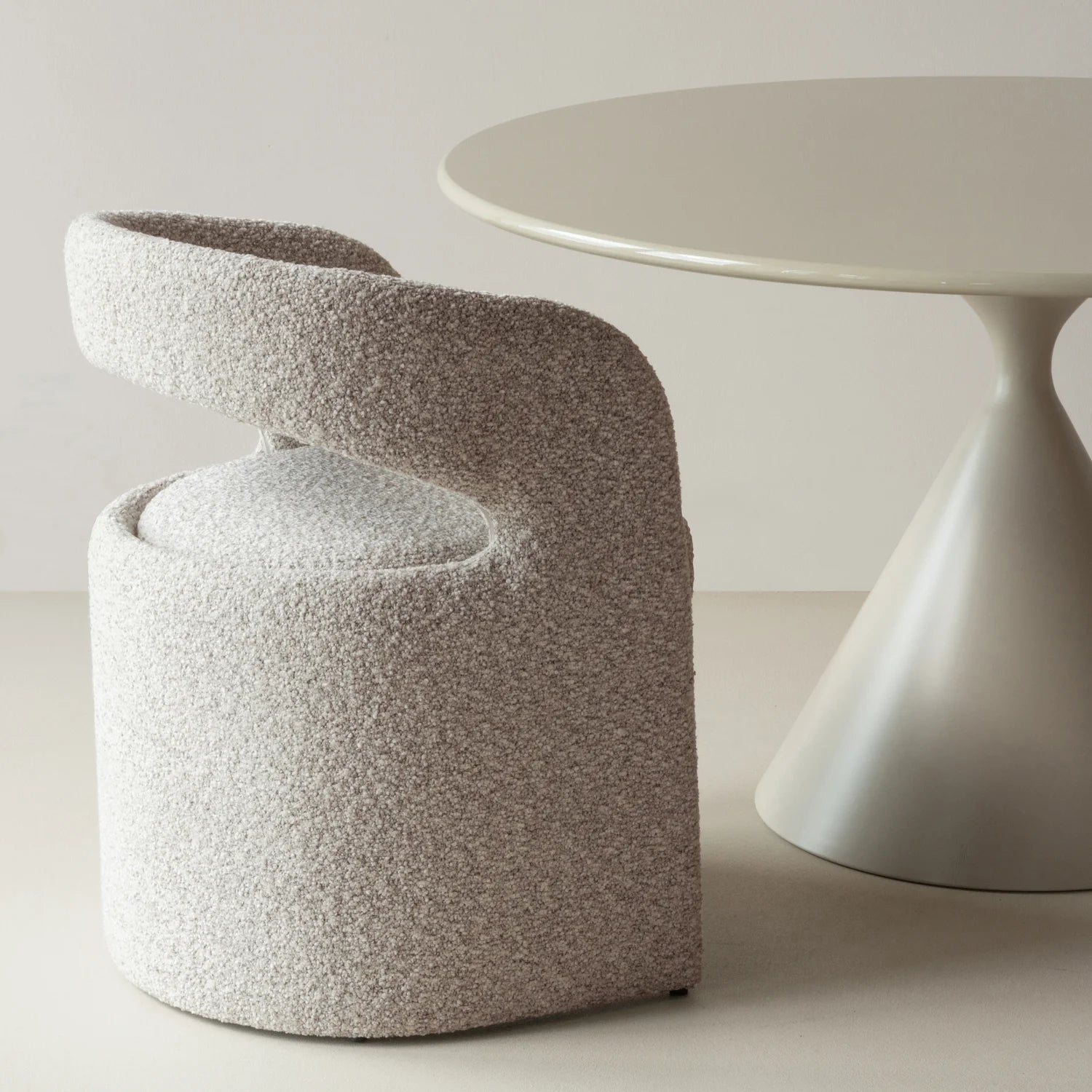 Stoel LANOR beige boucle