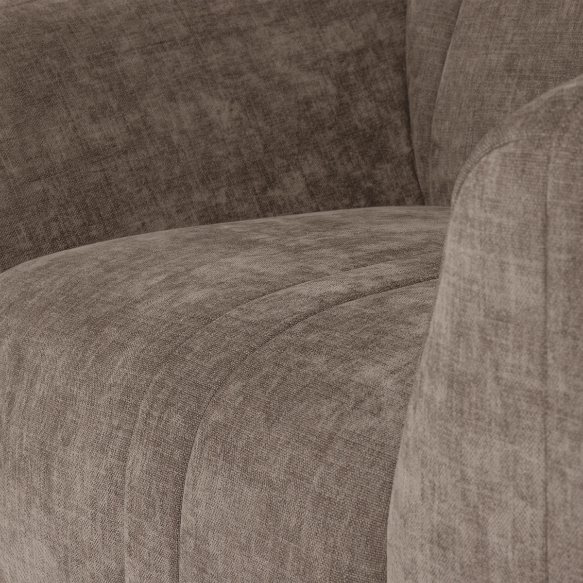Omaire fauteuil taupe chenille