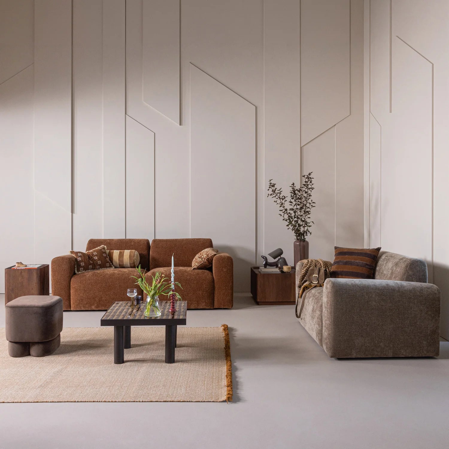 Fauteuil UMINA roze-bruin