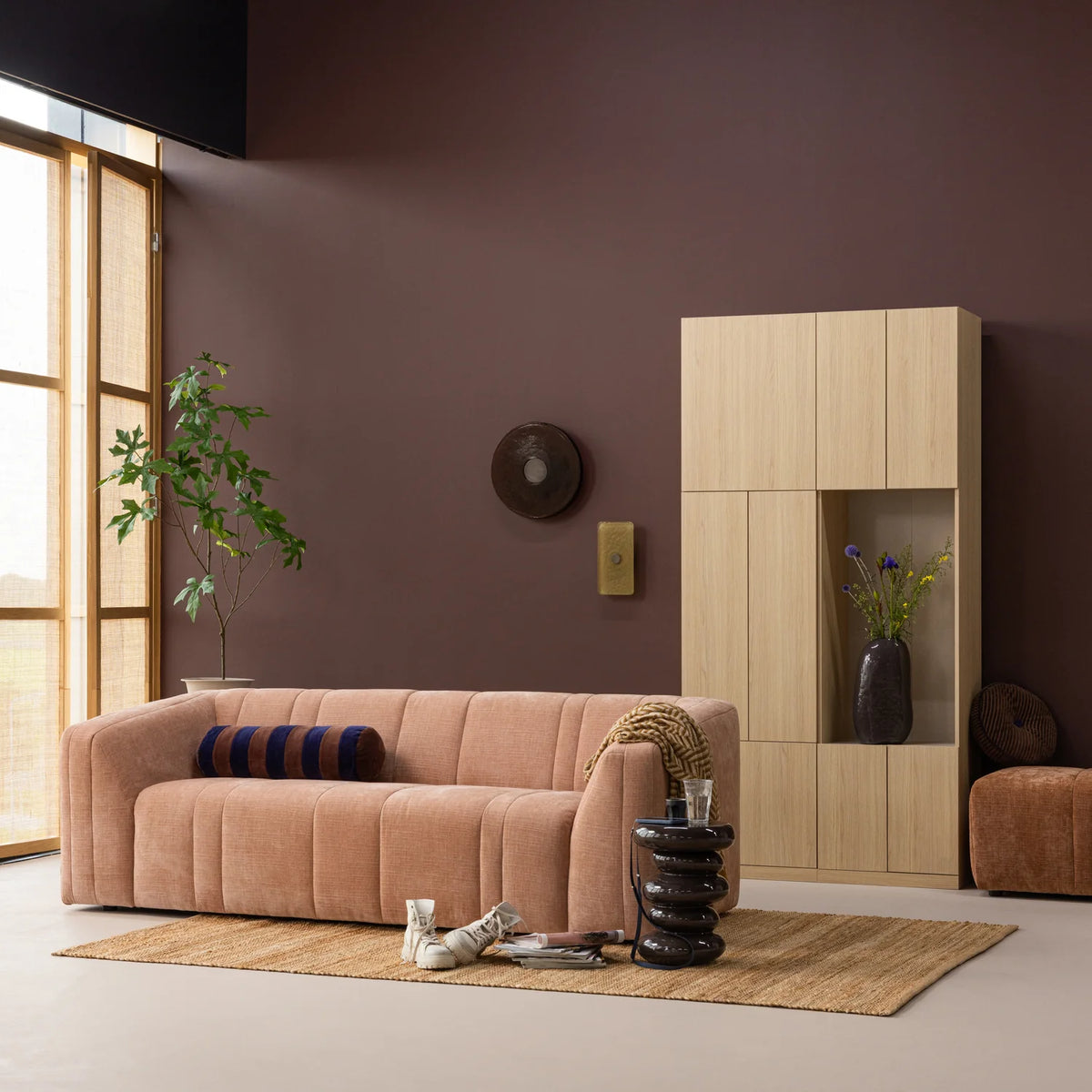 Sofa 2-zits OMAIRE taupe chenille