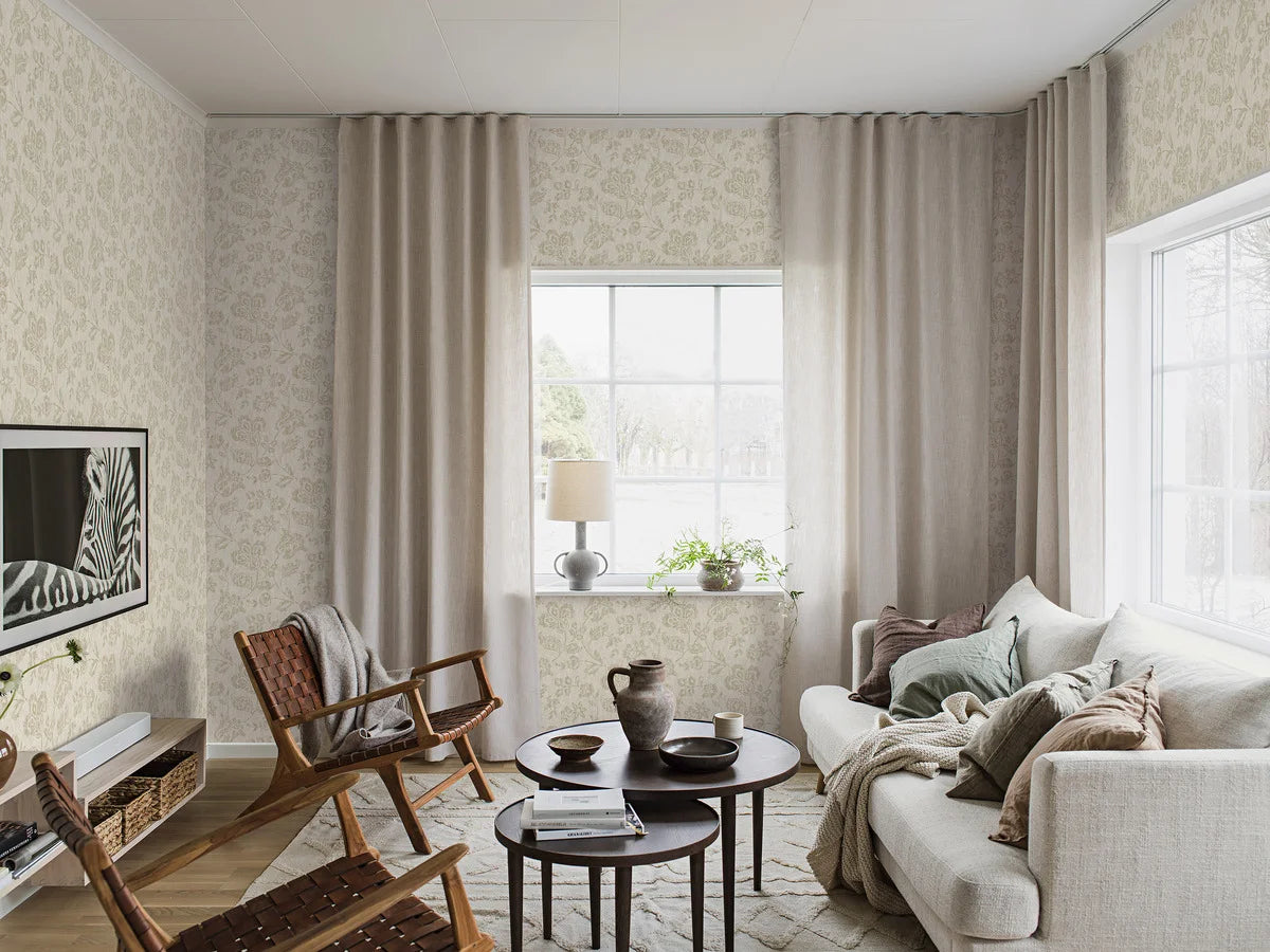 Vlies-Tapete mit pflanzlichem Muster CORNELIA beige